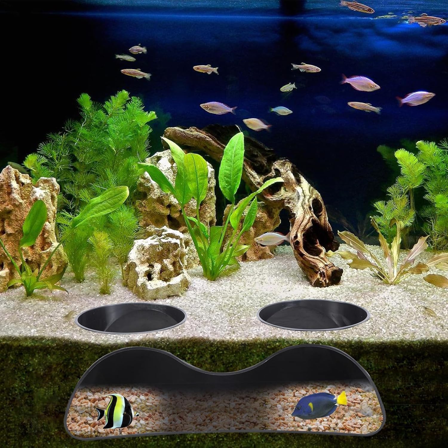 Tniytru Aquarium Cave, Fish Tank Decorations and Ornaments, Dual Opening Tunnel for Shy Aquatic Pets, Creating Stress-Free Habitats with Natural Boundaries, Measuring 18 Cm by 9 Cm by 5.6 Cm