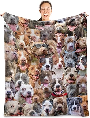Manta de Pitbull, regalos de Pitbull para los amantes de los perros, manta de franela de Pitbull para perro, mamá, papá, mantas suaves y cálidas
