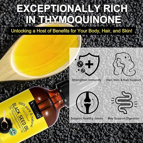 Miniatura 2 de Aceite de semilla negra  Aceite de semilla negra 100% virgen prensado en frío de alta calidad, antioxidante Omega 3 6 9, refuerzo inmunológico,