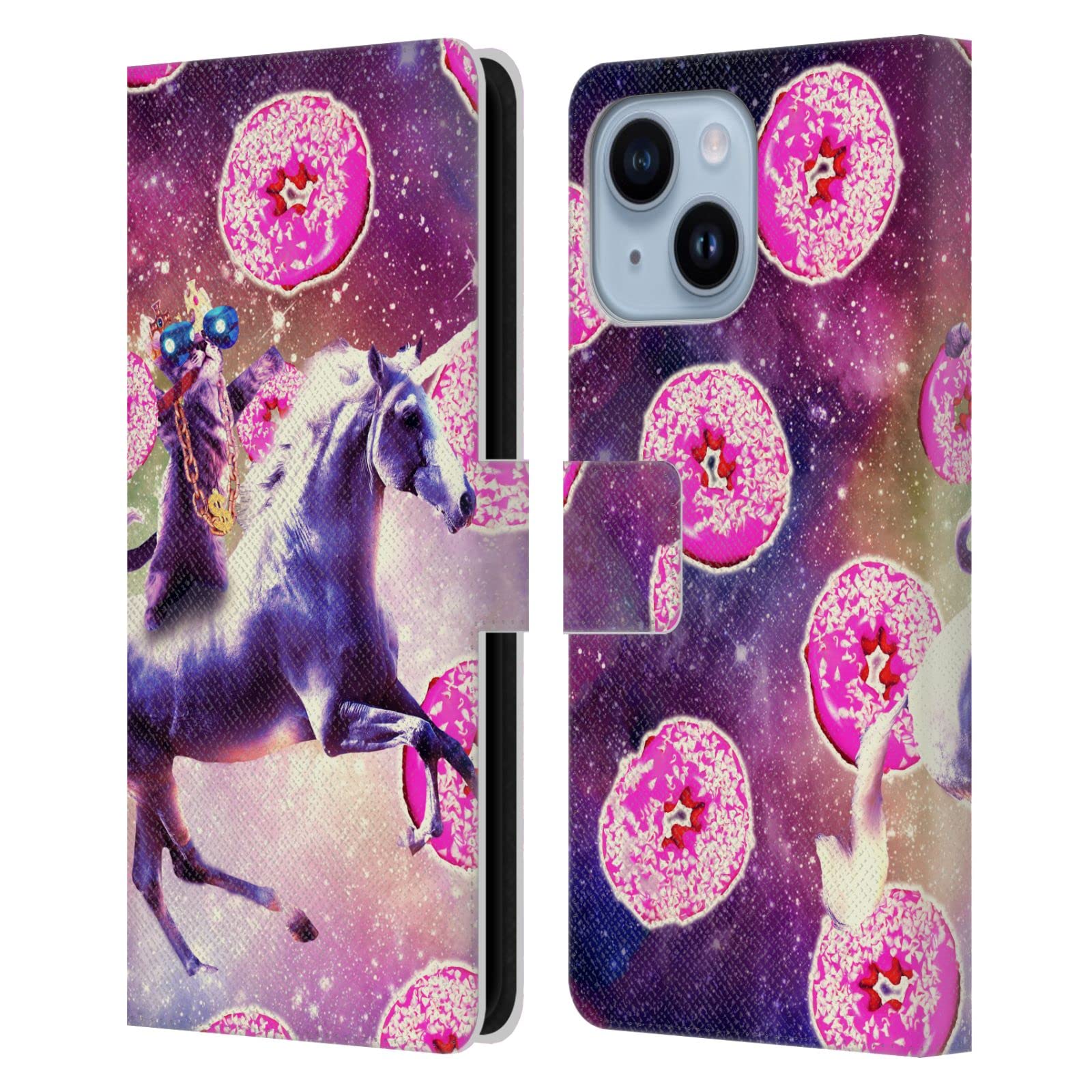 Étui iPhone 14 Plus antichoc et portefeuille cuir Random Galaxy chat - 7