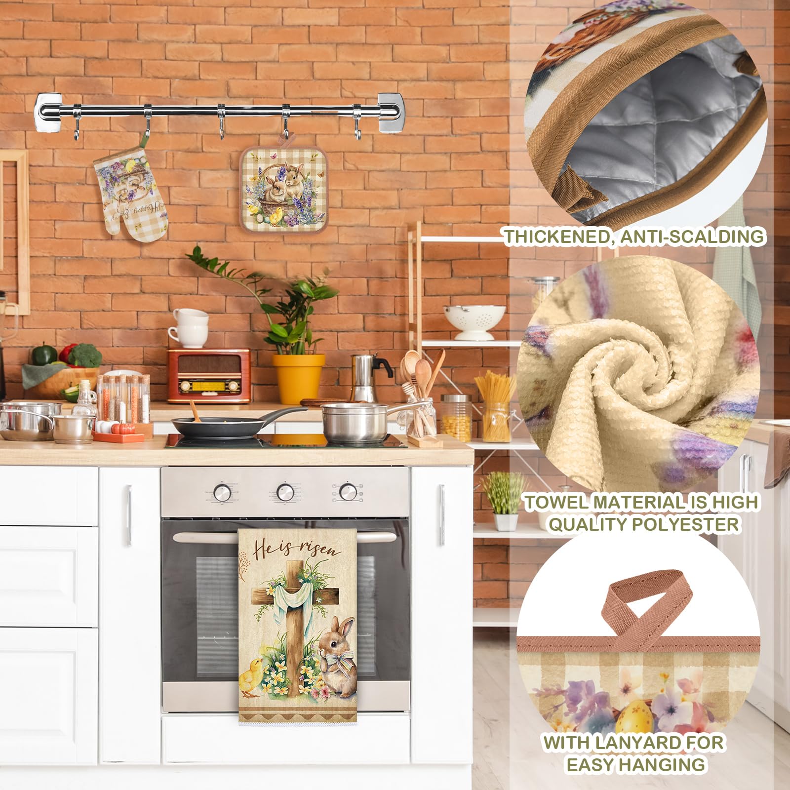Oven Mitts Pot Holders Sets/Kitchen Towels And Dishcloths, Oven Gloves Kitchen Dish - View #8