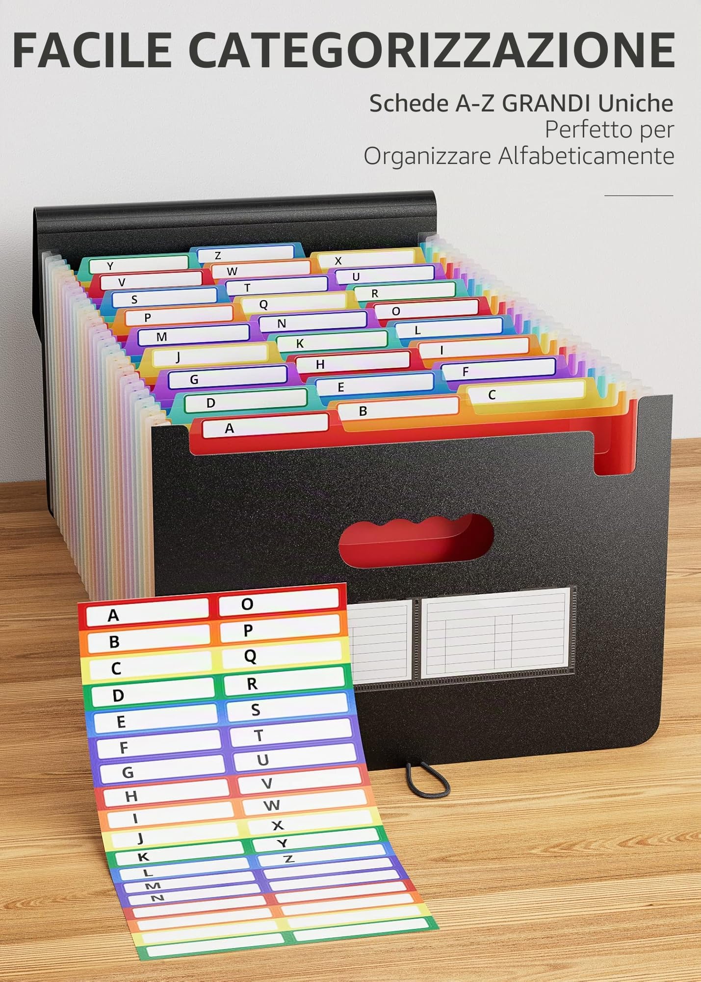 Raccoglitore A4 26 tasche/intervallo documento/archiviazione carta ABClife - organizer per documenti - raccoglitore per raccoglitori documenti - organizer per documenti espandibile fisarmonica