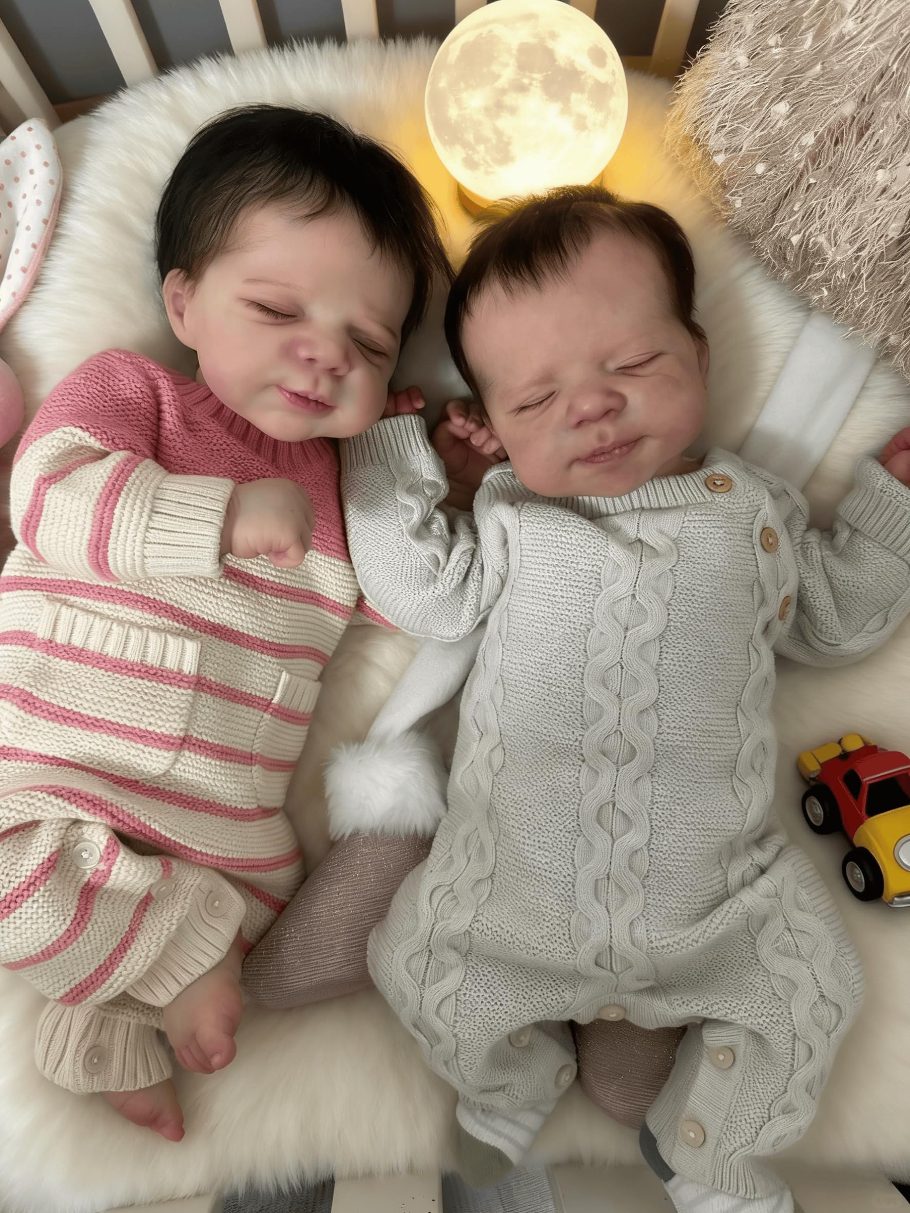 Silikonowe lalki Reborn Baby Twins, realistyczne, miękkie, winylowe, śpiące dziecko, bliźniaki, lalki, które wyglądają prawdziwie realistycznie, bliźniaki, zabawki, prezenty dla dzieci, 45 cm