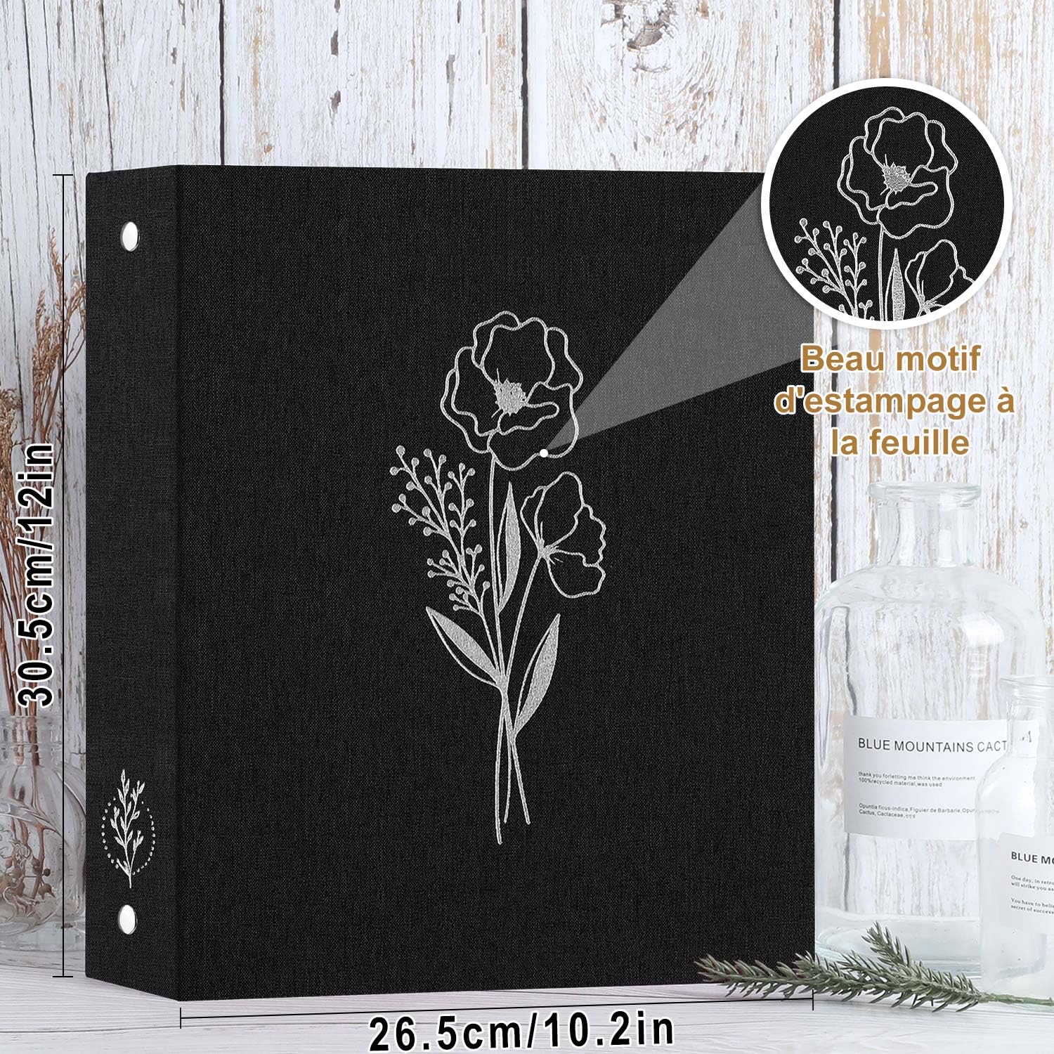 Lanpn Lot de 2 classeurs esthétiques A4 à 3 anneaux format Letter - Couverture rigide en lin - Anneaux ronds de 2,54 cm - Classeur porte-documents organiseur - Compatible avec papier de 21,6 x 27,9 cm