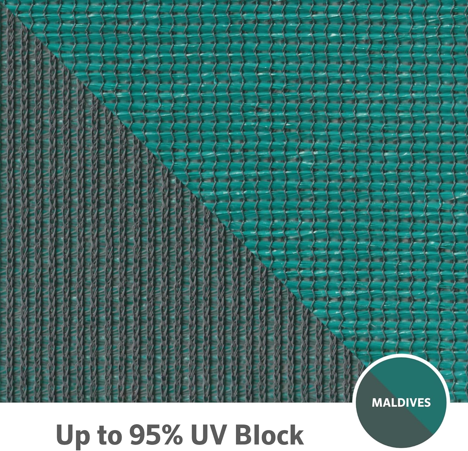 Coolaroo DualShade Ready-to-Hang Shade Sail - 95% UV Block, Iridescent Two-Tone Sun Shade with Pre-Attached Ropes, Lightweight Breathable Fabric, 12 ft x 8 ft Rectangle, Maldives