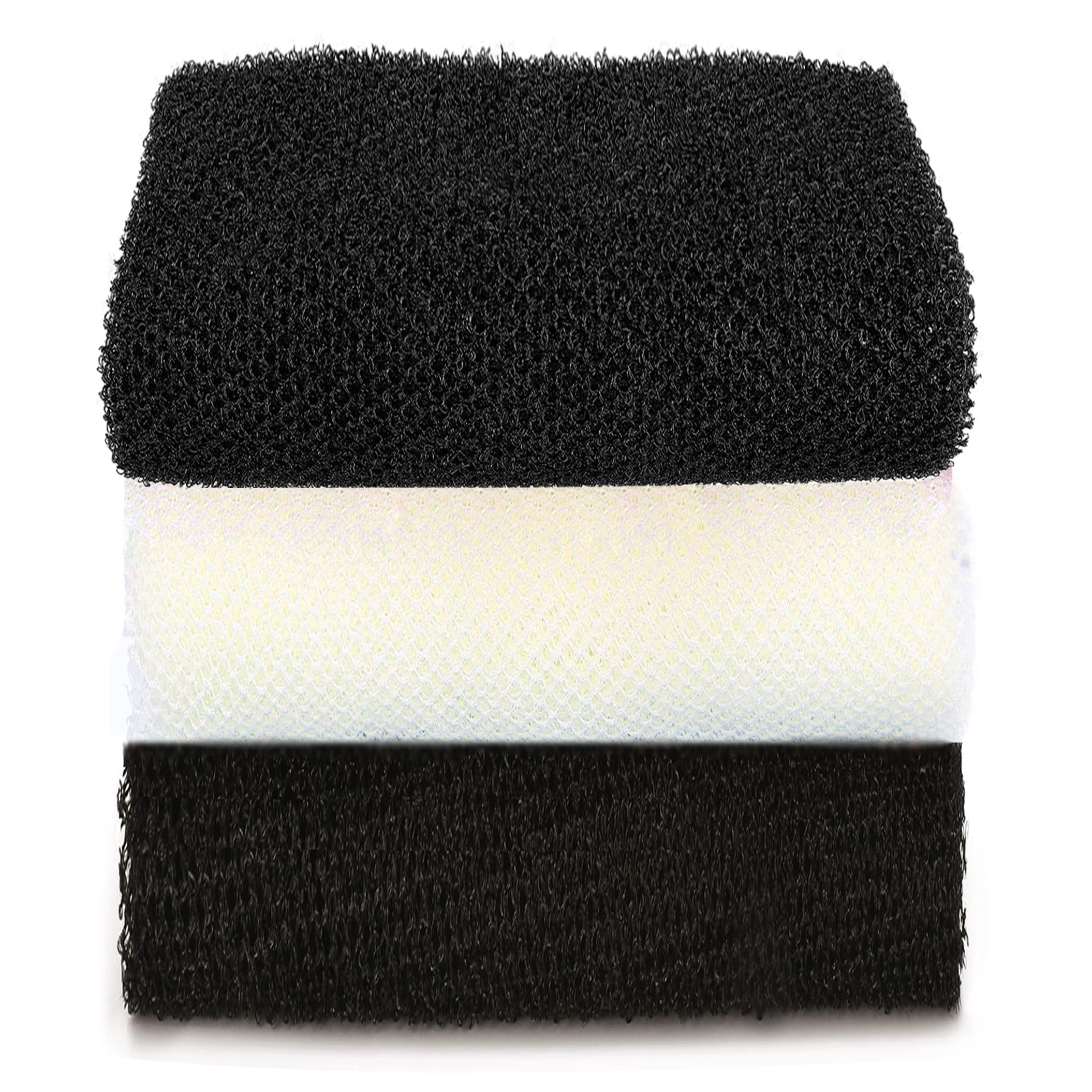 3 x African Body Scrub Net, African Mesh Bath Sponge, Body Deep Cleansing Long Exfoliating Cloth, Shower Net, Back Scrubber for Men and Women (1 x Beige+2 x Black)-image-12