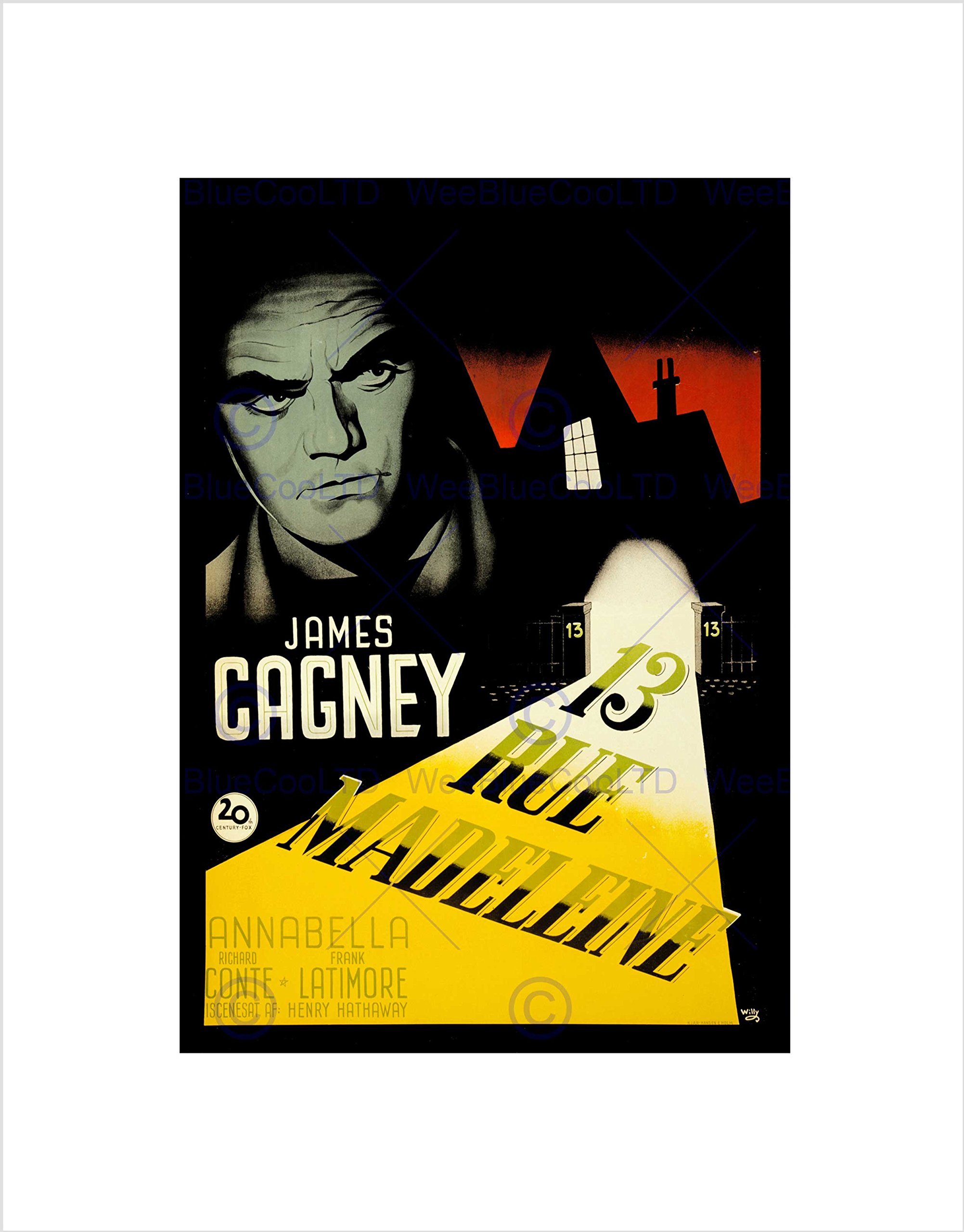 Wee Blue Coo Movie Film 13 Rue Madeleine James Cagney Action Wall Art Print