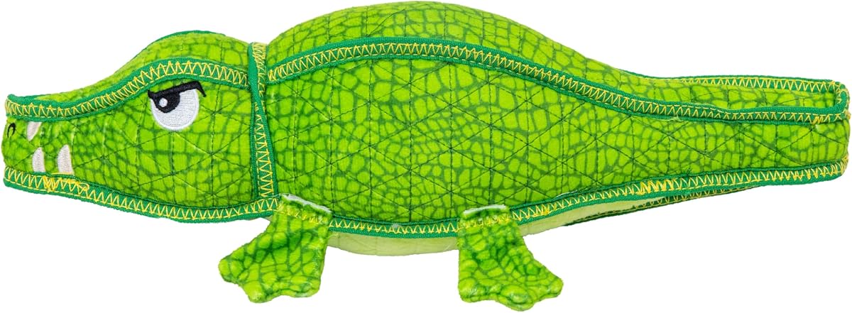 Xtreme Seamz Alligator Squeaky Dog Toy - Reinforced Dense Stuffing Plush Toy