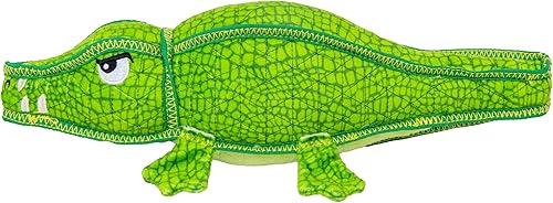 Outward Hound Xtreme Seamz - Juguete chirriante para perro de cocodrilo, relleno denso reforzado