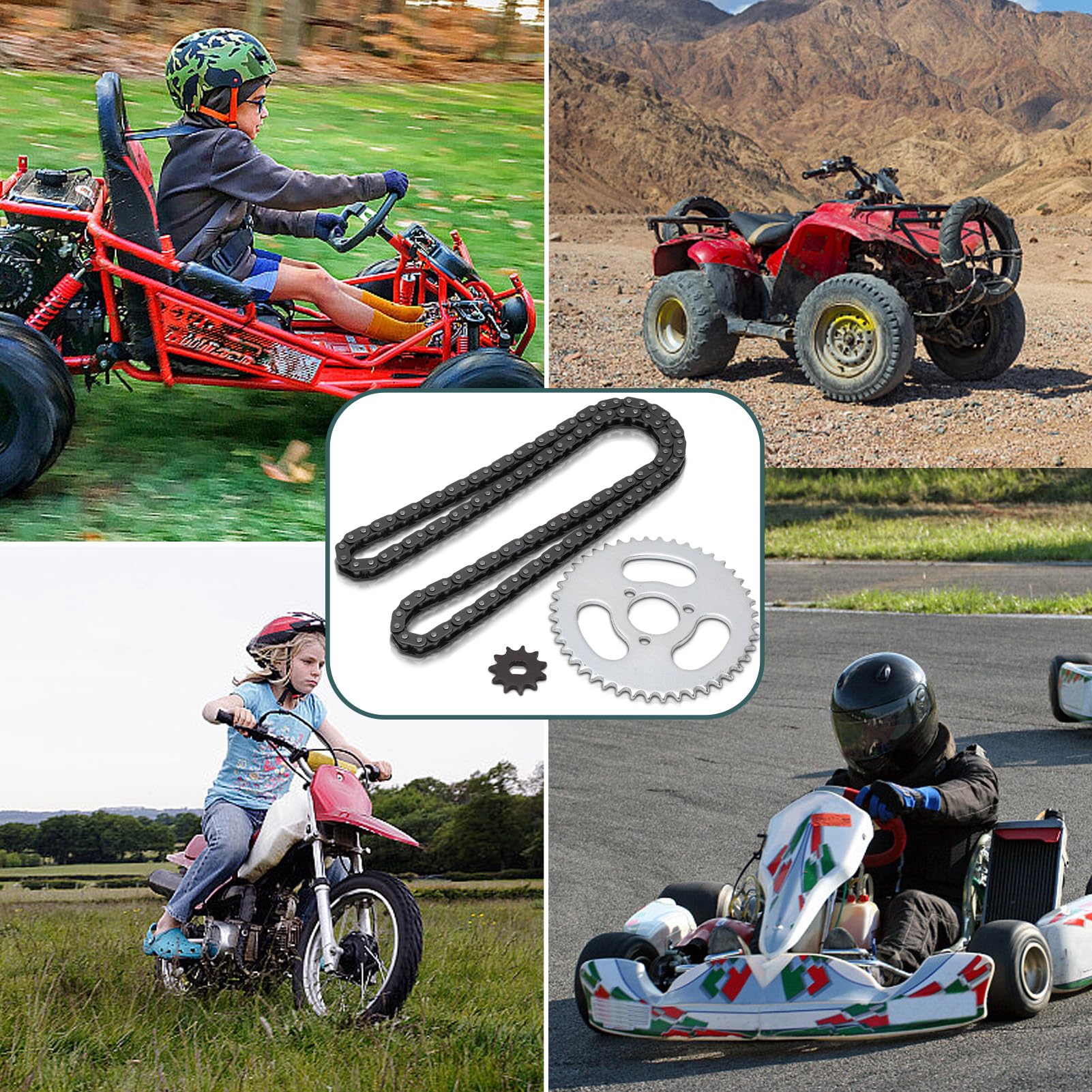 Piñones delanteros y traseros T8F, juego de piñones de alto rendimiento T8F, piñón trasero de 29 mm + piñón delantero T8F11T + cadena de eslabones T8F116, para karts, ATV y minimotos modificados