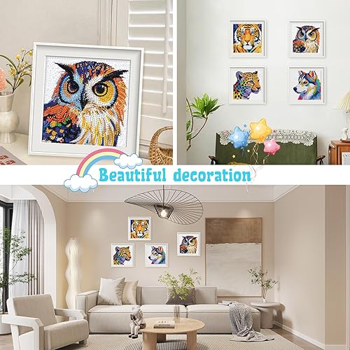 Vista 21 de Libfx Kits de arte de diamantes para niños, 4 piezas de arte de diamantes para niñas, niños, principiantes, artes y manualidades para niños de 8 a