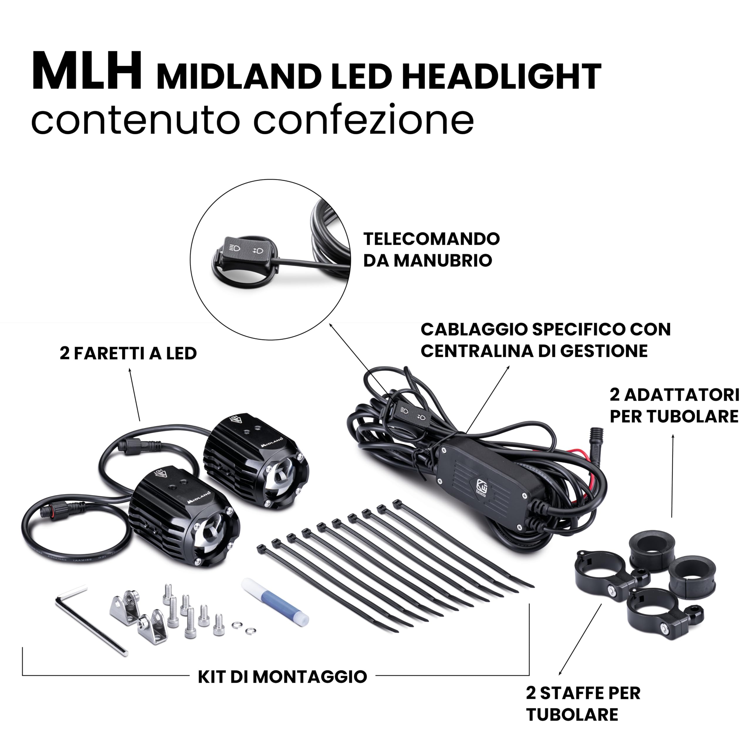 Midland Mlh LED Auxiliary Lights Kit One Size