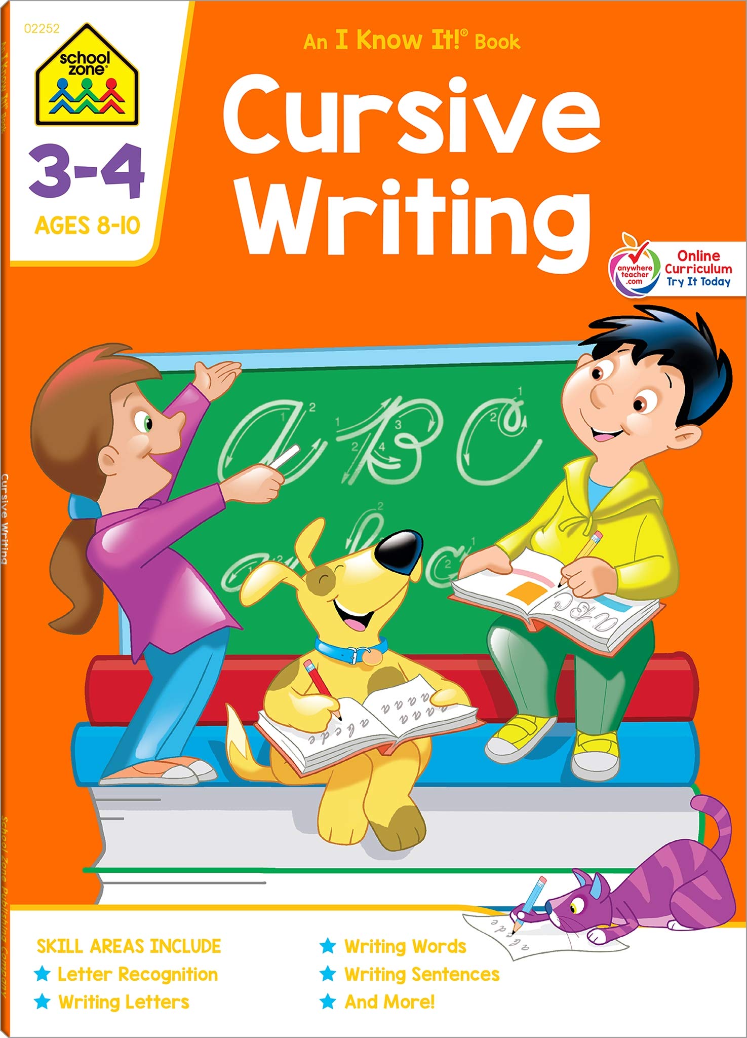 School Zone - Cursive Writing Workbook - 64 Pages, Ages 8 to 10, 3rd Grade, 4th Grade, Practice Handwriting, Tracing, Letters, Words, Sentences, and More (School Zone I Know It!® Workbook Series)