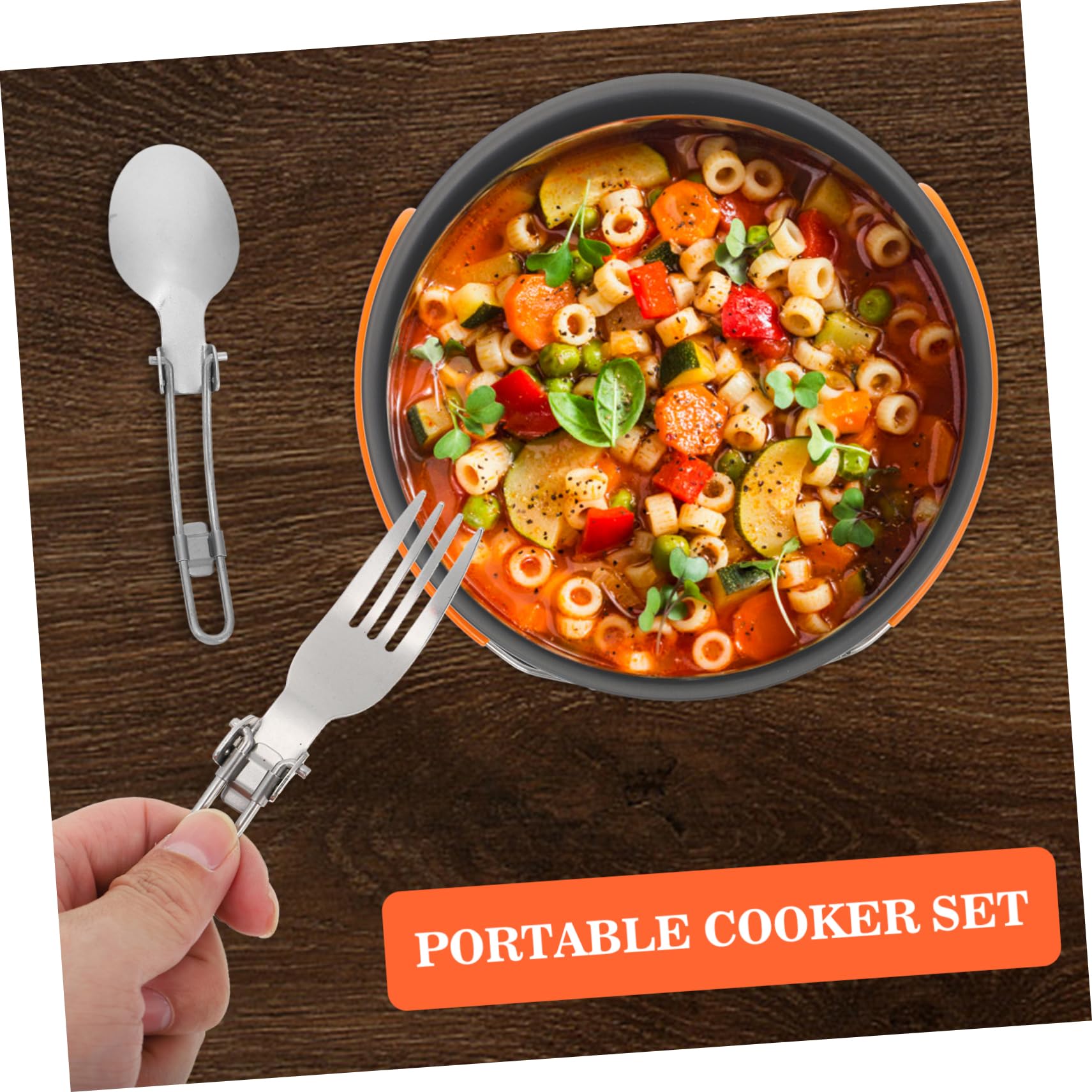 ibasenice 1 Ensemble Casseroles de Camping Kit Ustensiles de Cuisine Portable pour Pique Randonnée et Barbecue Parfait pour Activités Plein Air