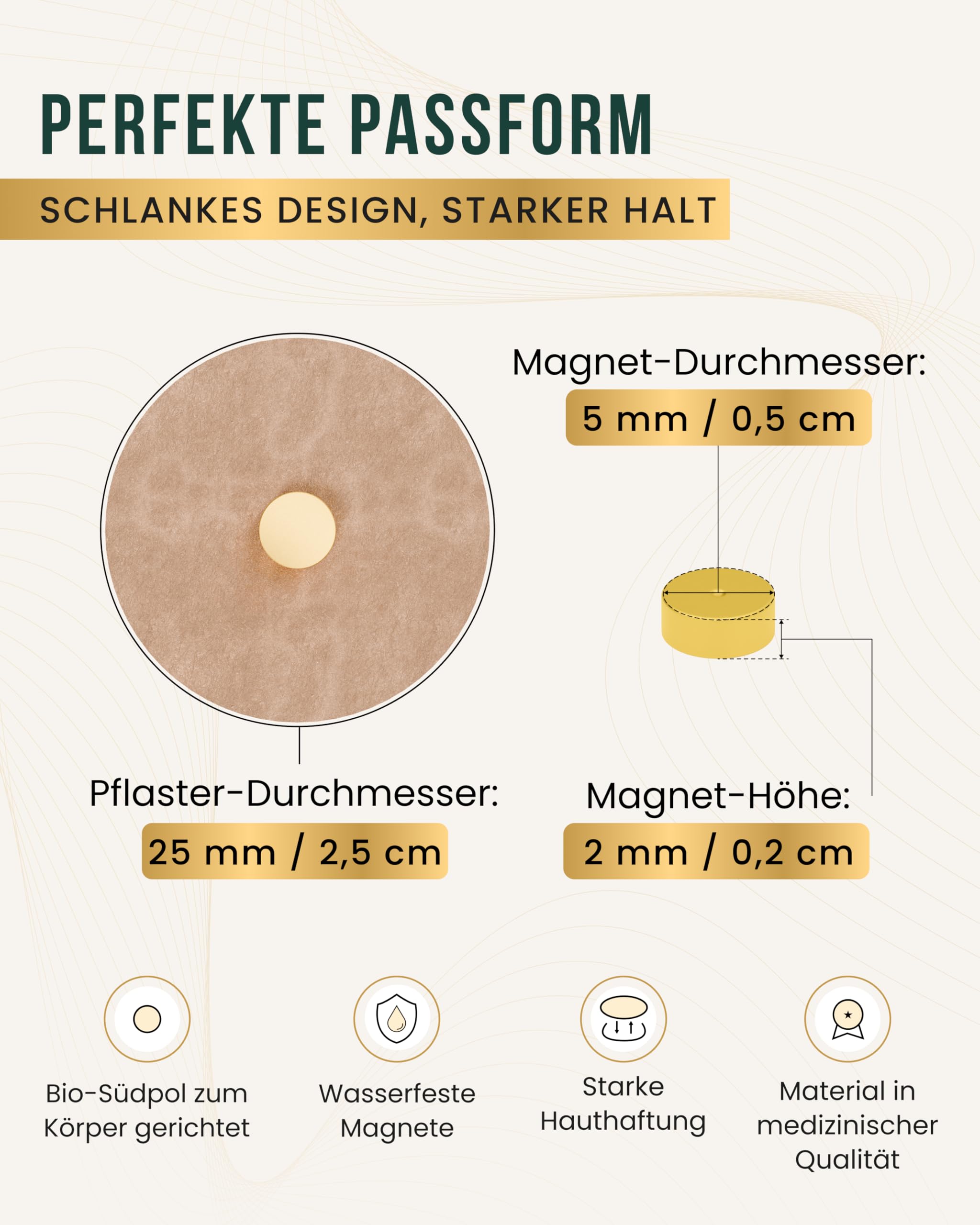 MagnetRX® Magnetische Akupressurpflaster- 3.500 Gauss Ultrastarke - Magnetische Pflaster- Akupressur Magnetpflaster (20er Pack)