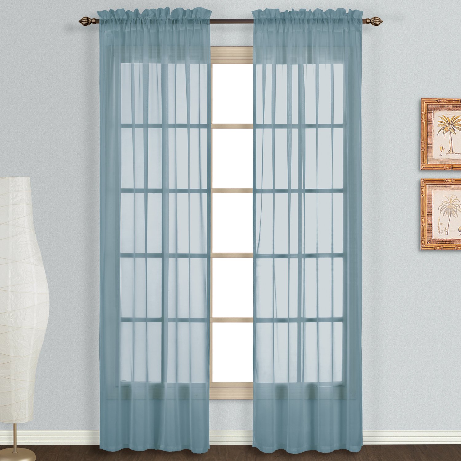 Slate Blue Sheer Curtains Curtains & Drapes