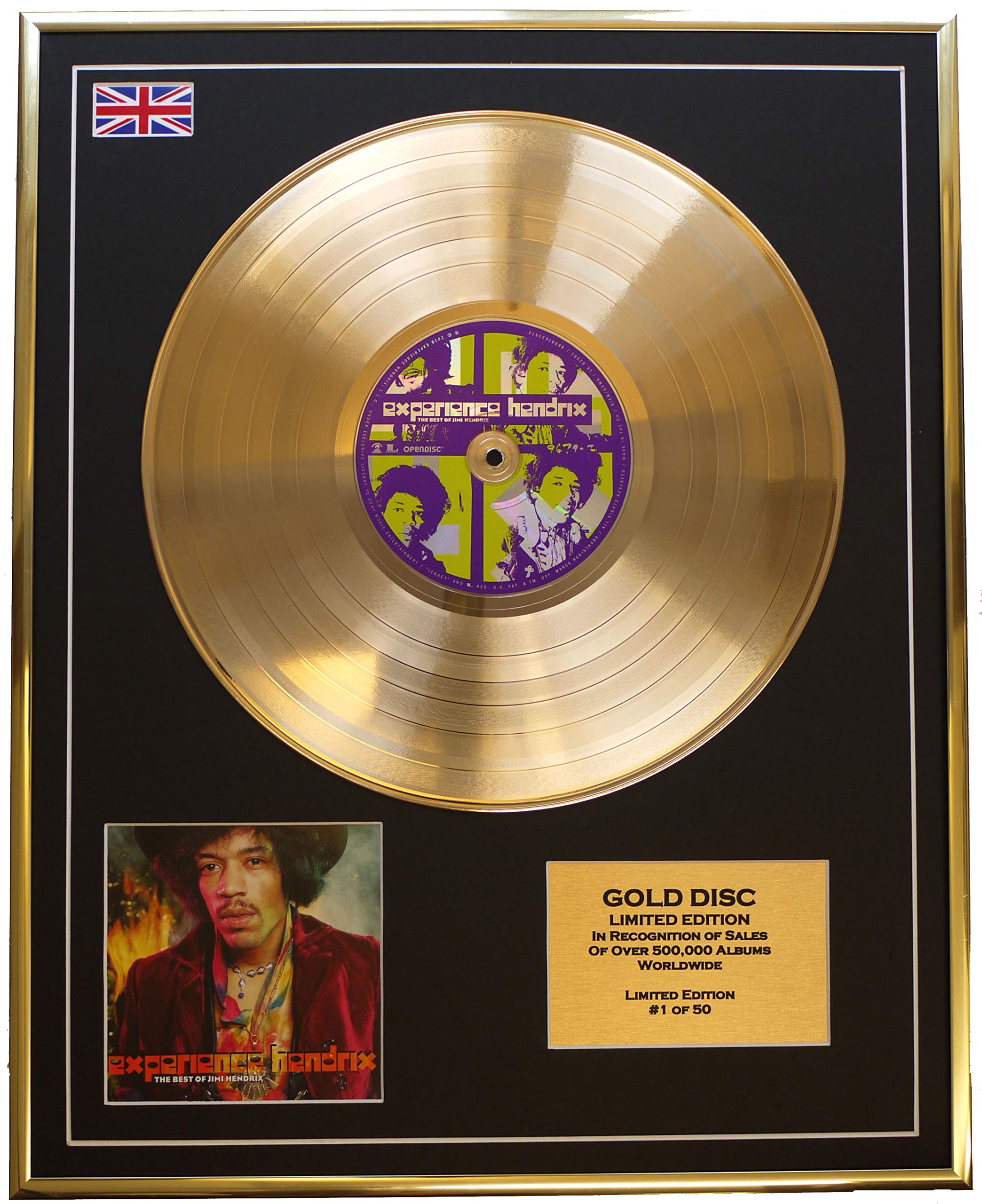 JIMI HENDRIX/LTD. EDITION CD GOLD DISC/RECORD/EXPERIENCE HENDRIX