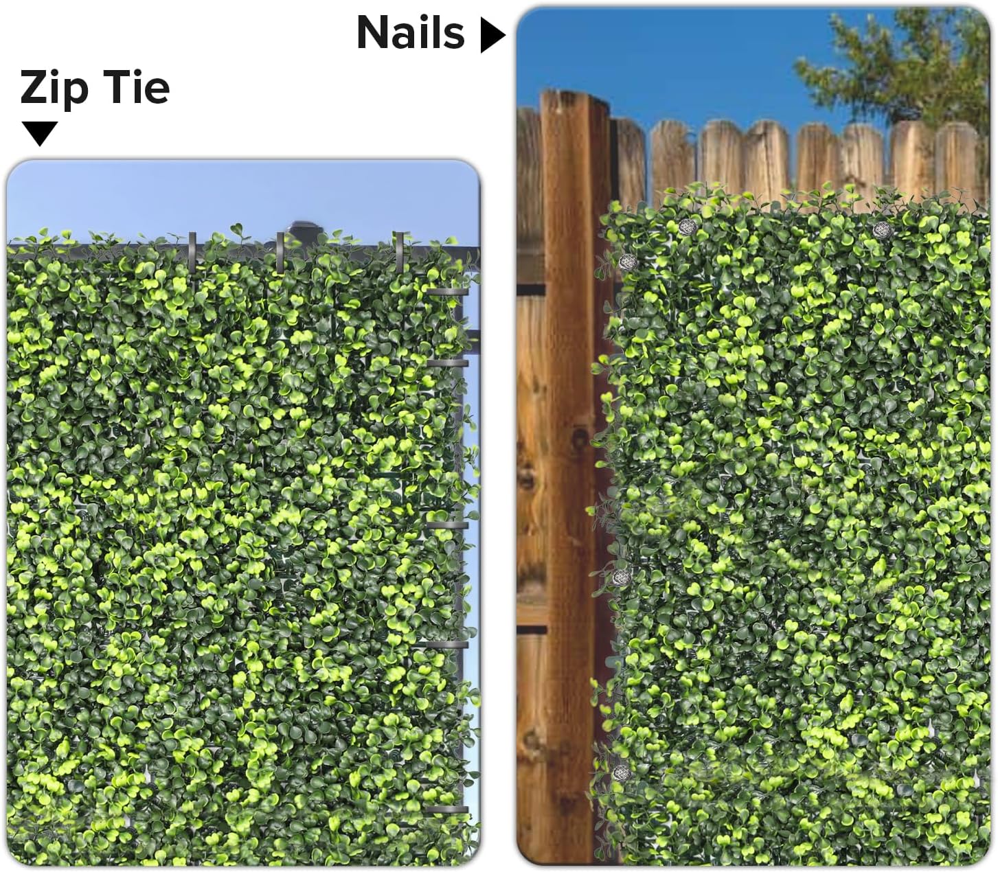 2 pcs 20" x 20" Artificial Boxwood Panel with Cover Back Hedge Topiary Plant Grass Backdrop Wall Privacy Fence Screen for Indoor Outdoor Garden Backyard Wedding Decor