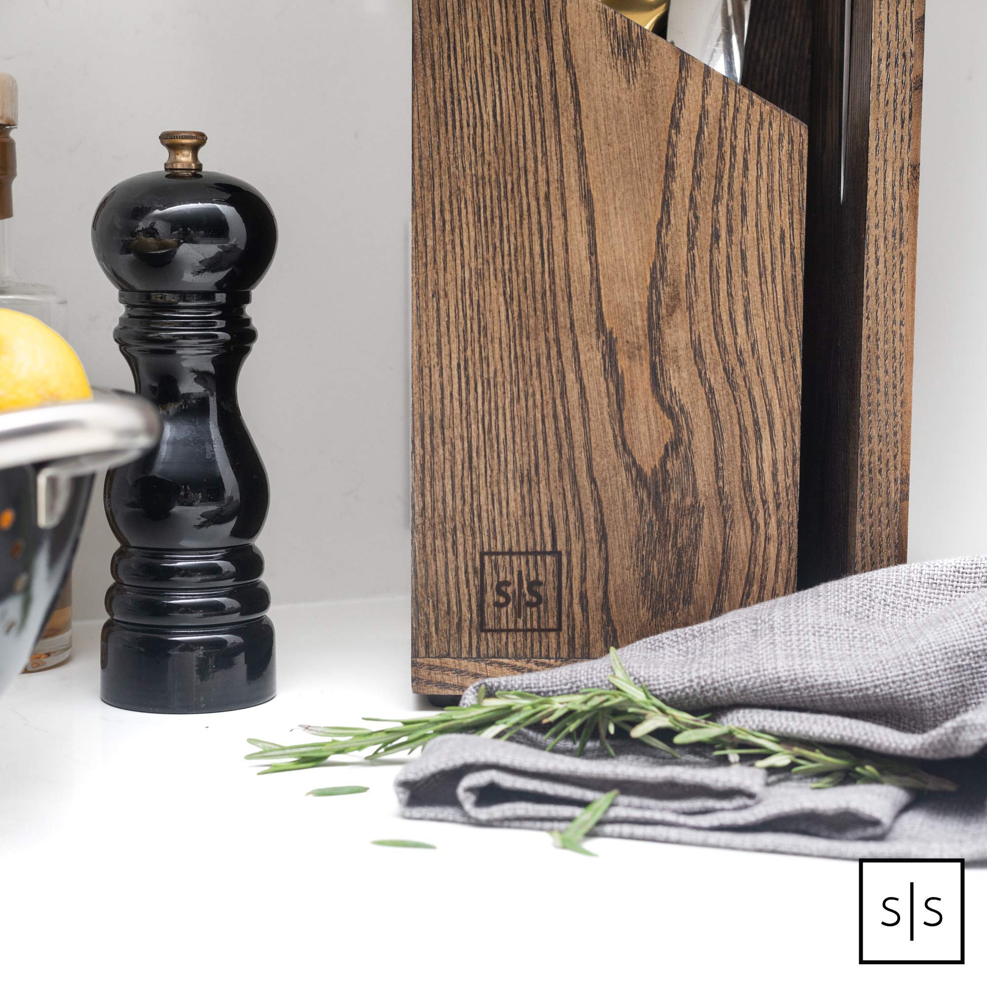 Knife Holder and Kitchen Utensil Caddy 2 in 1, Dual Purpose