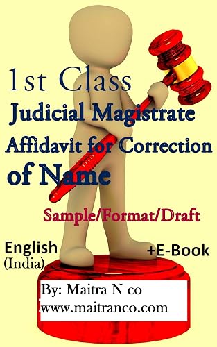 1st CLASS JUDICIAL MAGISTRATE AFFIDAVIT FOR CORRECTION OF NAME: Sample/Format/Draft