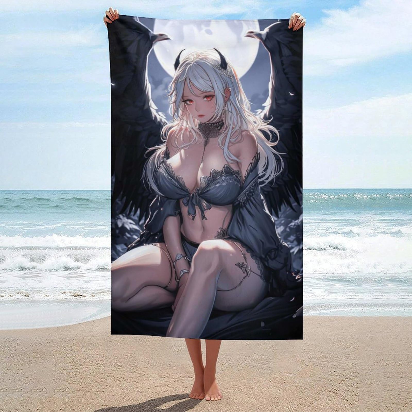 Serviette de plage à séchage rapide Demon Girl 130x80