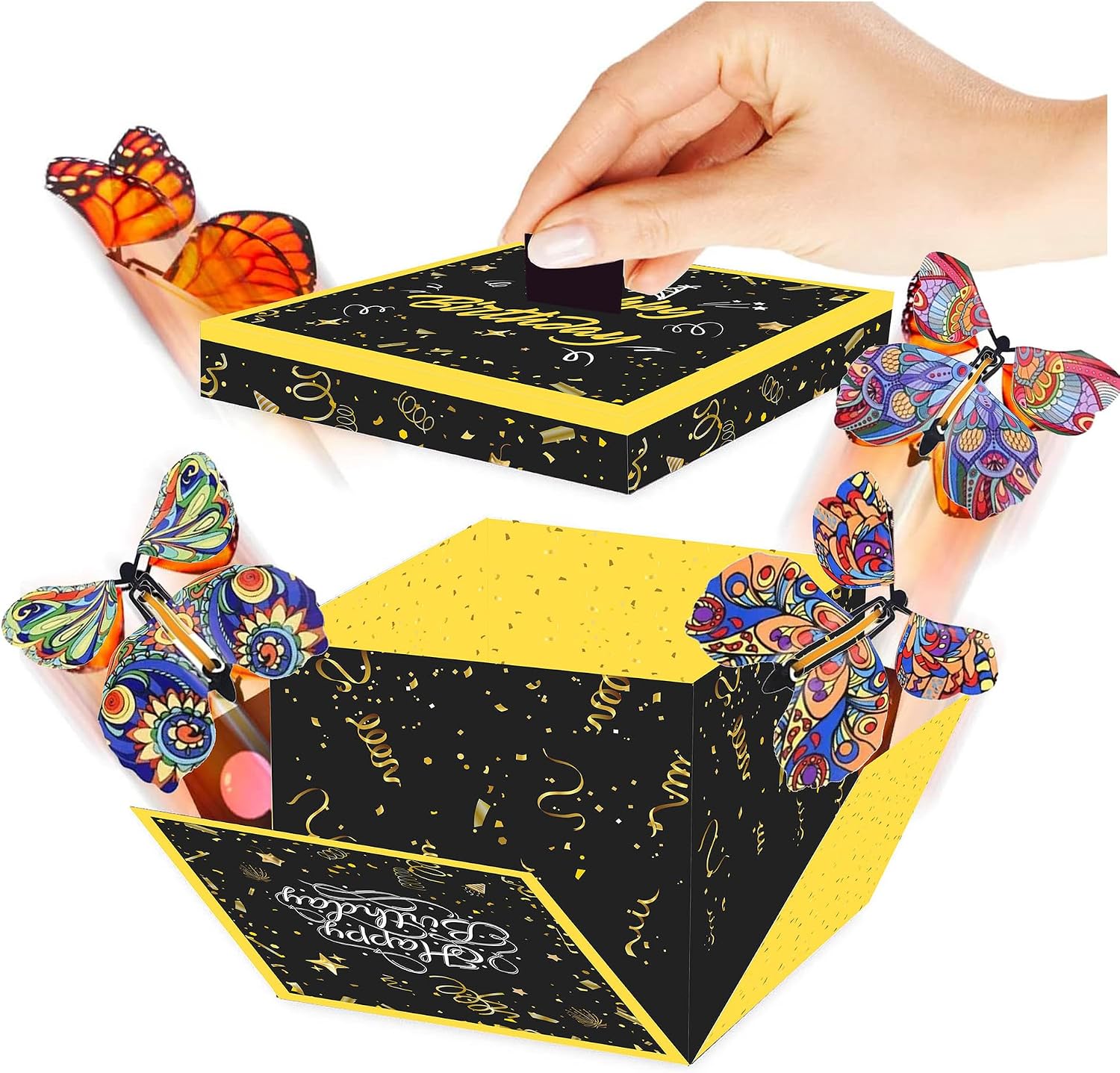 GHJNAMVHD Butterfly Gift Box Surprise Flying Butterfly Box Christmas Card Cake Box Holiday Gift Box [5 Sets]
