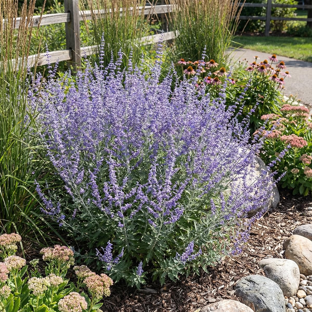 Bloomique - Perovskia Atriplicifolia Prime Time - Salvia russa - Piante da giardino - Resistenti all'inverno - Altezza 30-50 cm - Vaso 19 cm