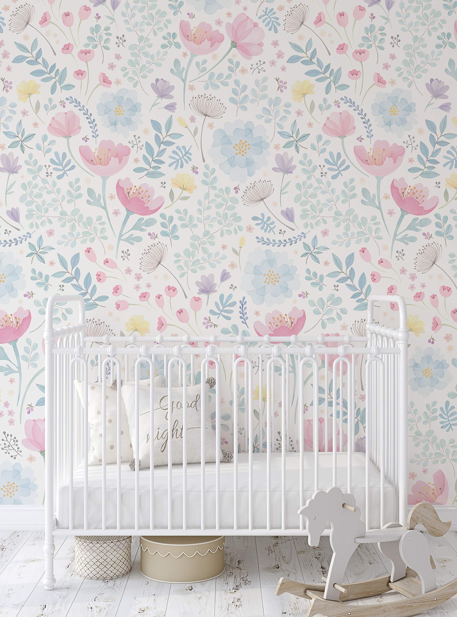 Papier peint aquarelle haut de gamme aux motifs floraux Whimsy