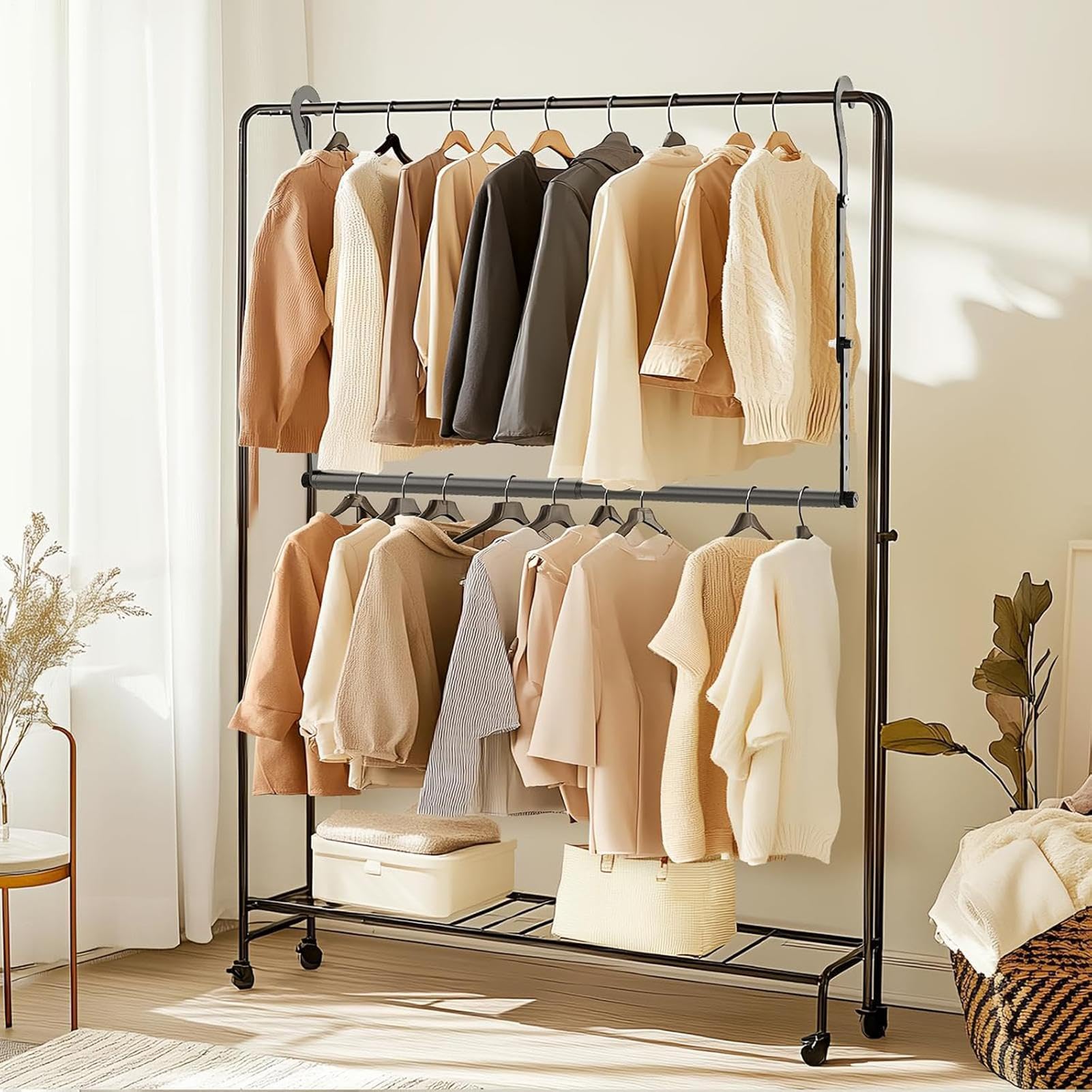 Varilla Extensible Para Armario 2 Piezas 9 Alturas Ajustables Organizador