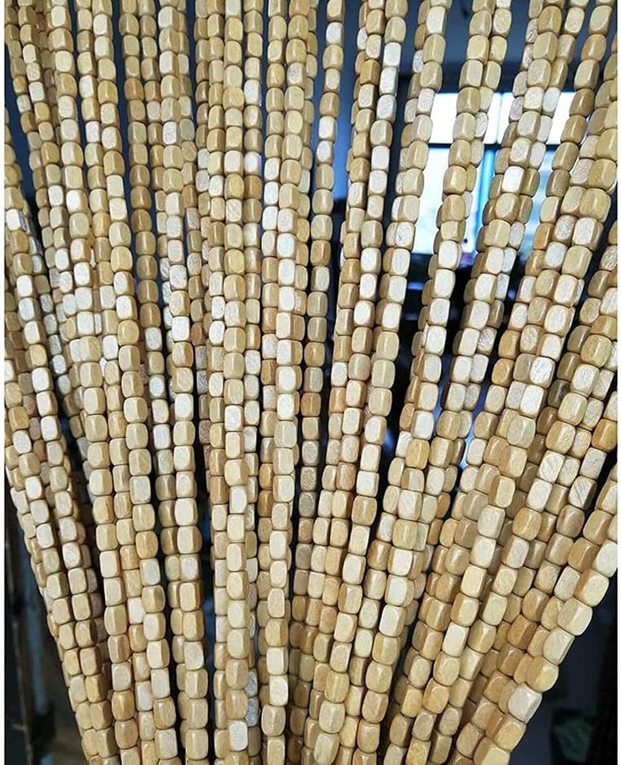 Rideau de perles en bois artisanat haut de gamme écran de porte bambou