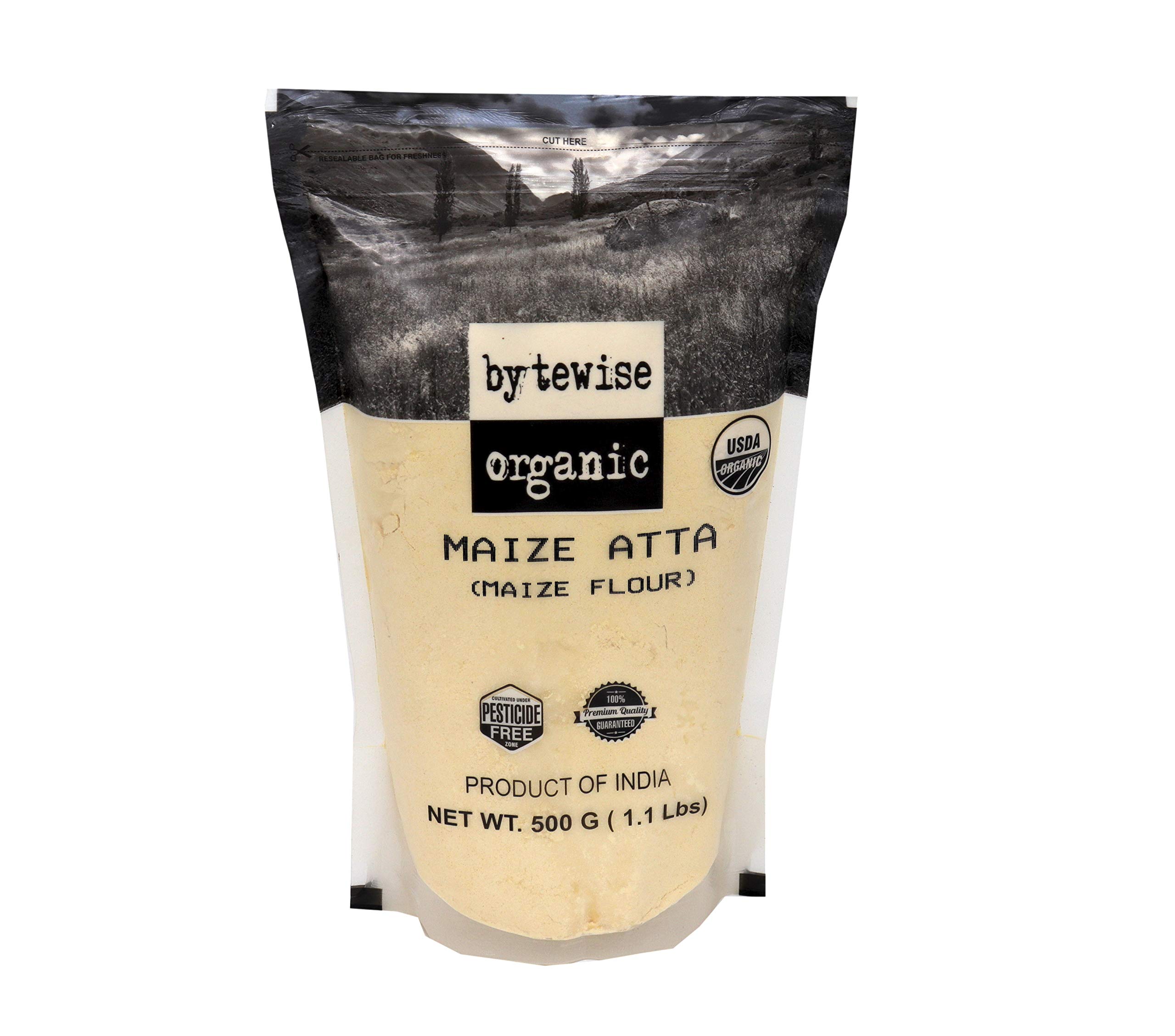 Bytewise Organic Corn Flour/ Maize Atta, 500 GMS