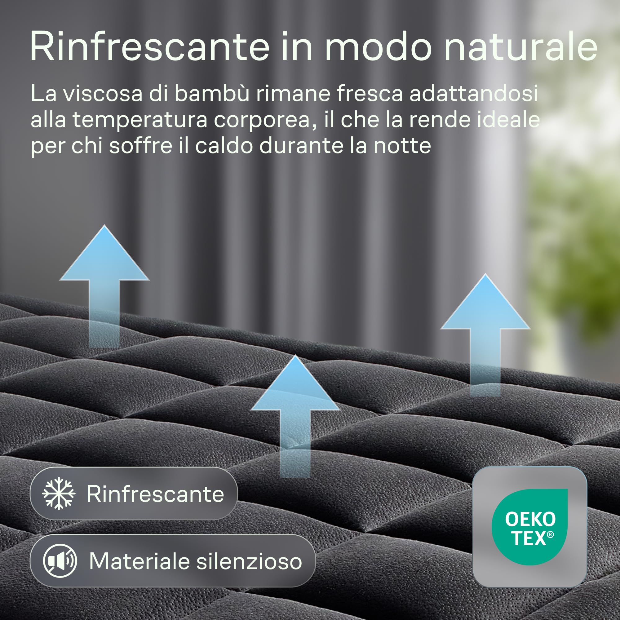 Coprimaterasso Schwarz Cloud Comfort – Protezione ultra morbida, traspirante e rinfrescante in viscosa di bambù – 160x200 cm, altezza ottimale per il riposo
