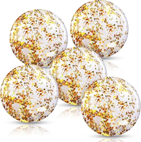 AMOR PRESENT 5 bolas inflables de playa con purpurina, bolas de playa de confeti transparentes para niños y niños pequeños, regalos de fiesta de disponible en Yaxa Venezuela