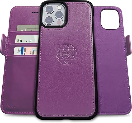 Dreem Fibonacci - Funda tipo cartera para iPhone 13 Pro Max  Funda desmontable de piel vegana 2 en 1 con soporte integrado, soporte para tarjetas de