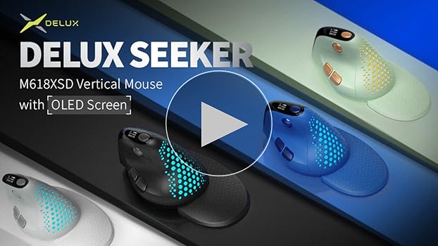 DELUX エルゴノミックワイヤレスマウス デラックスシーカー　青 Amazon | DELUX Seeker エルゴノミクスマウス 無線、OLED