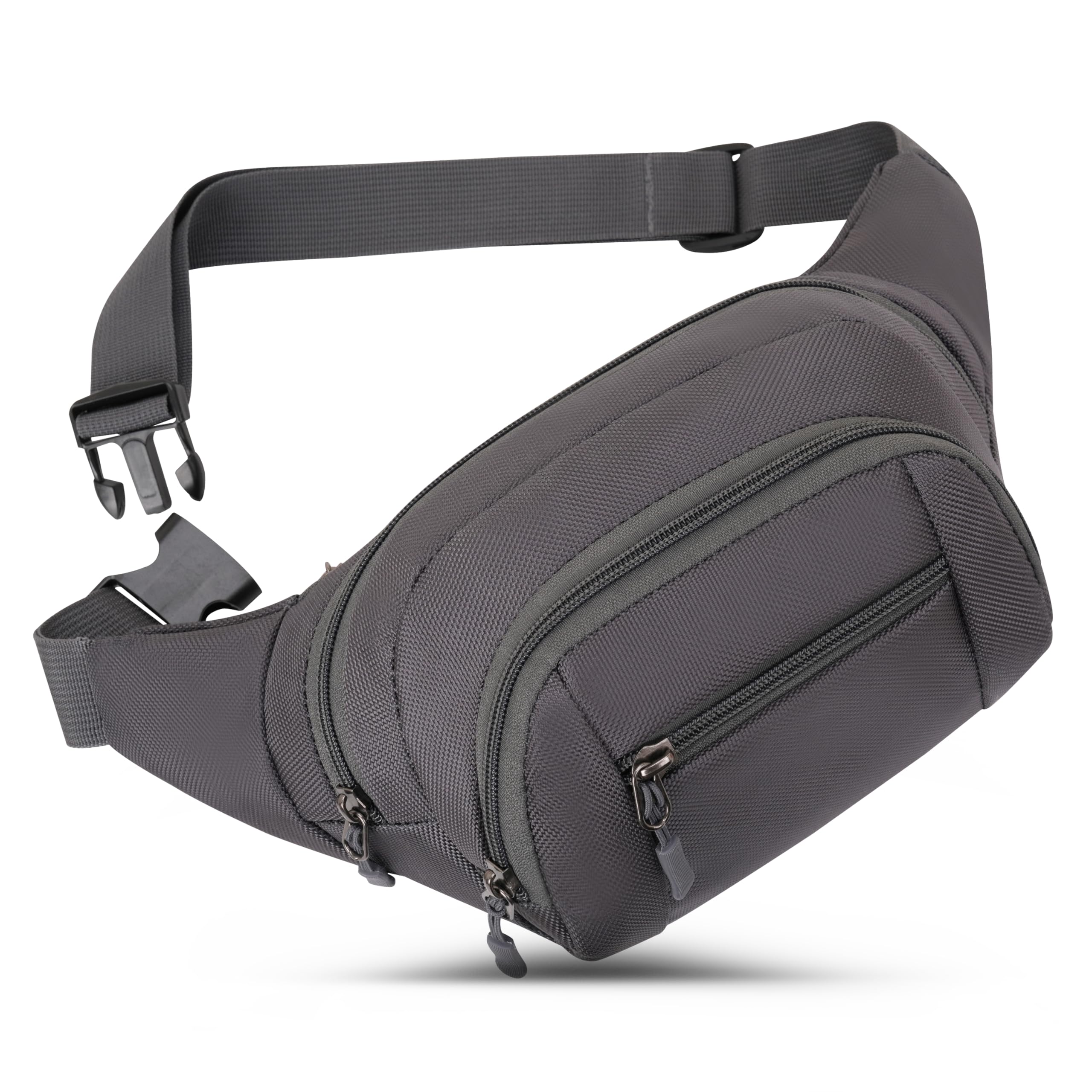 GERIINEER Bumbags Waist Fanny Pack for Women Ladies Men Waterproof Unisex Bum Bag for Dog Walking Running Traveling Cycling Hiking Outdoor Sport (Grey)