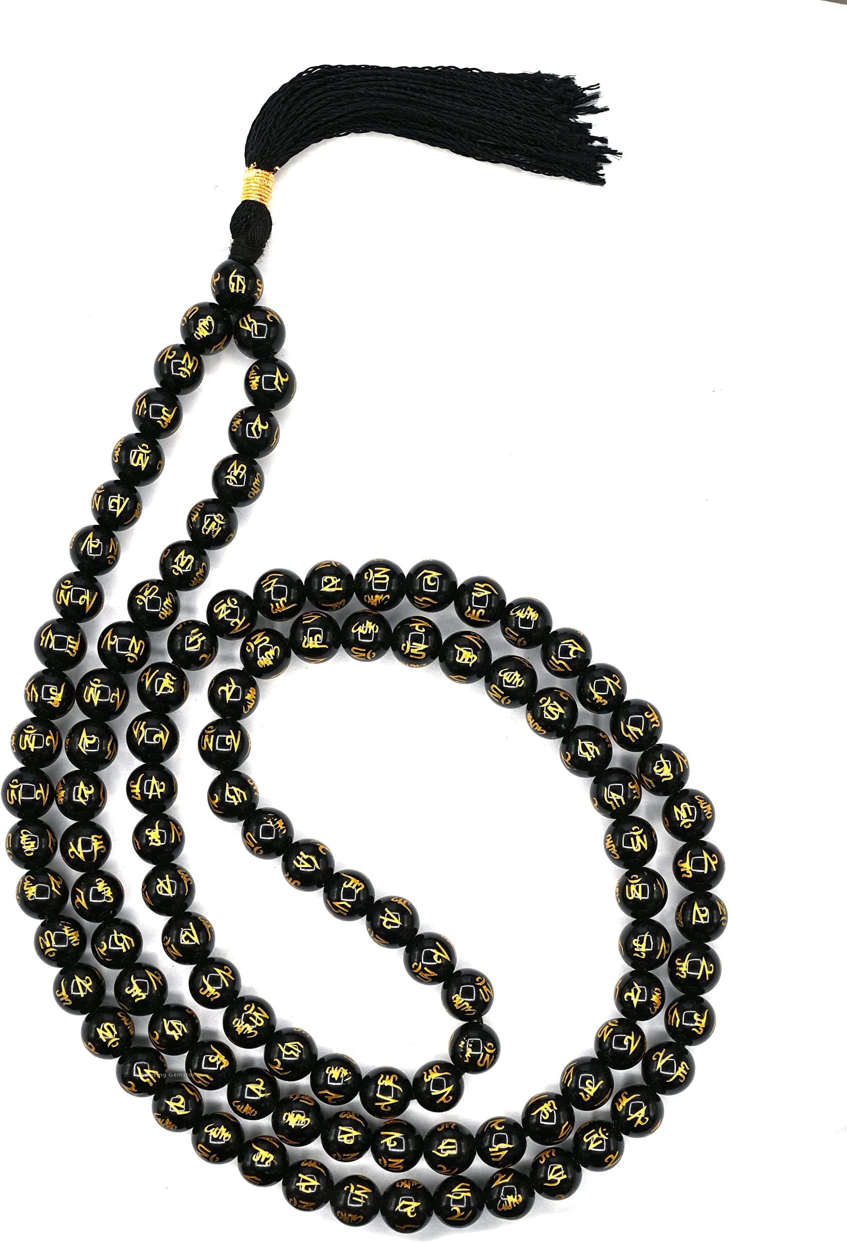 Amazing Gemstone Japa Mala 108 Prayer Beads Necklace and Wrist Mala Bracelet for Meditation