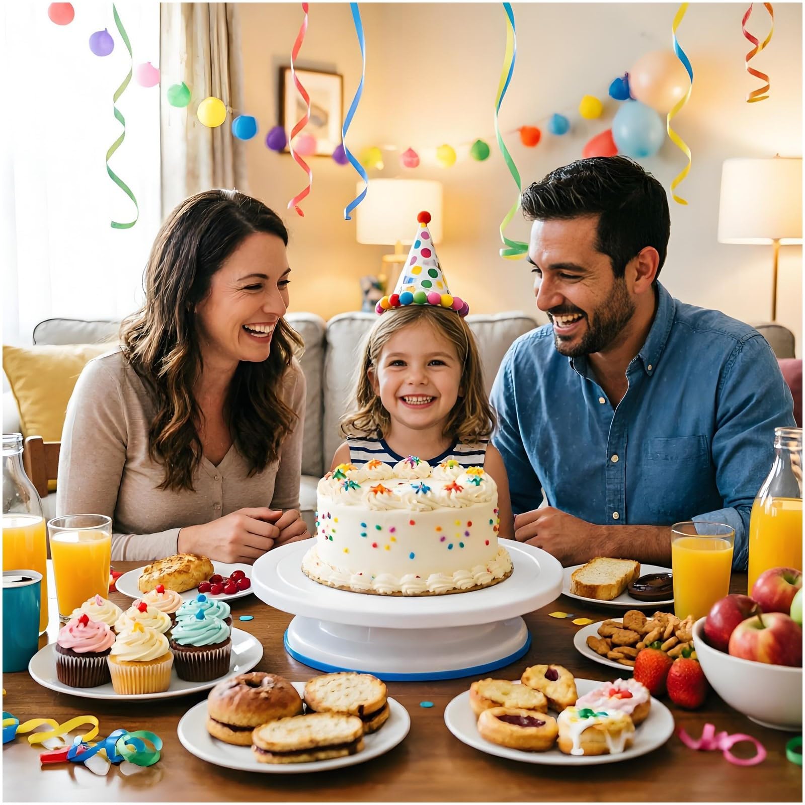ANSLYQA Kit de decoración de pasteles de 340 piezas, con tocadiscos y nivelador, 55 puntas de glaseado numeradas, 2 espátulas, 3 raspadores de peine, 2 acopladores, 100 bolsas de pastelería, 100