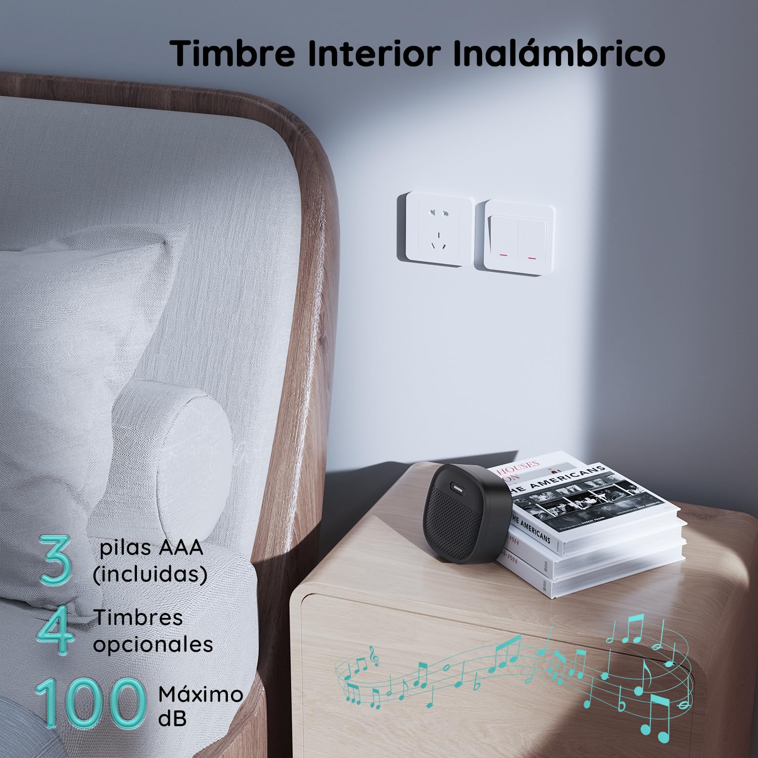 BOIFUN 2K Timbre inalámbrico Exterior Impermeable, Visión 180° sin Puntos Ciegos, Instalación Sencilla, Detección Humana PIR, Visión Nocturna, en Tarjeta SD/Nube, Alerta, IP65, Solo Wi-Fi 2,4 GHz