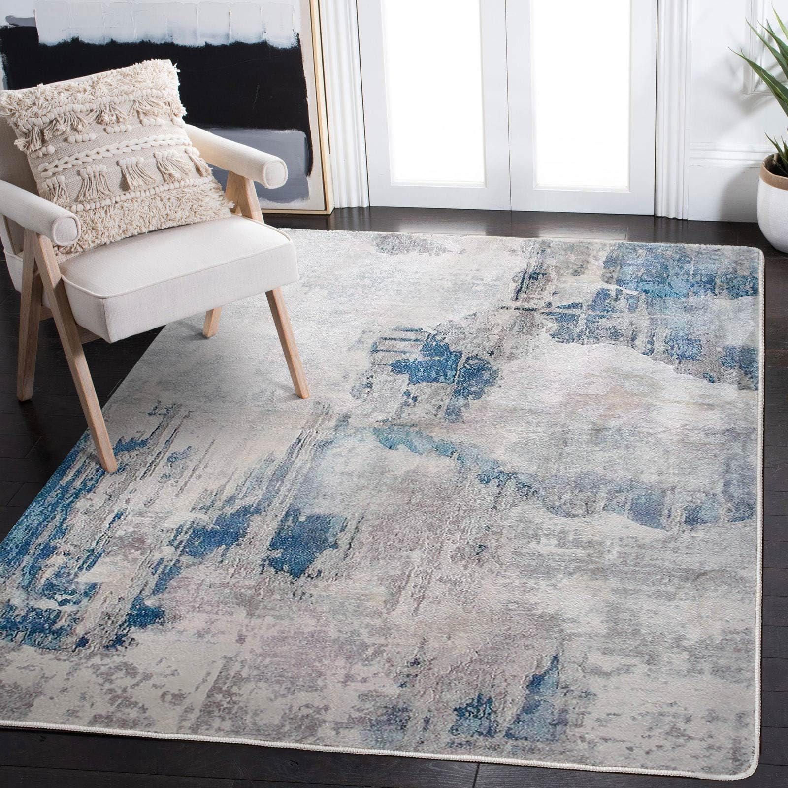 Modern abstract vloerkleed, grijsblauwe woonkamertapijten, antislip wasbaar entreetapijt, geschikt for slaapkamer woonkamer keuken (Color : Style 10, Size : 60x90cm