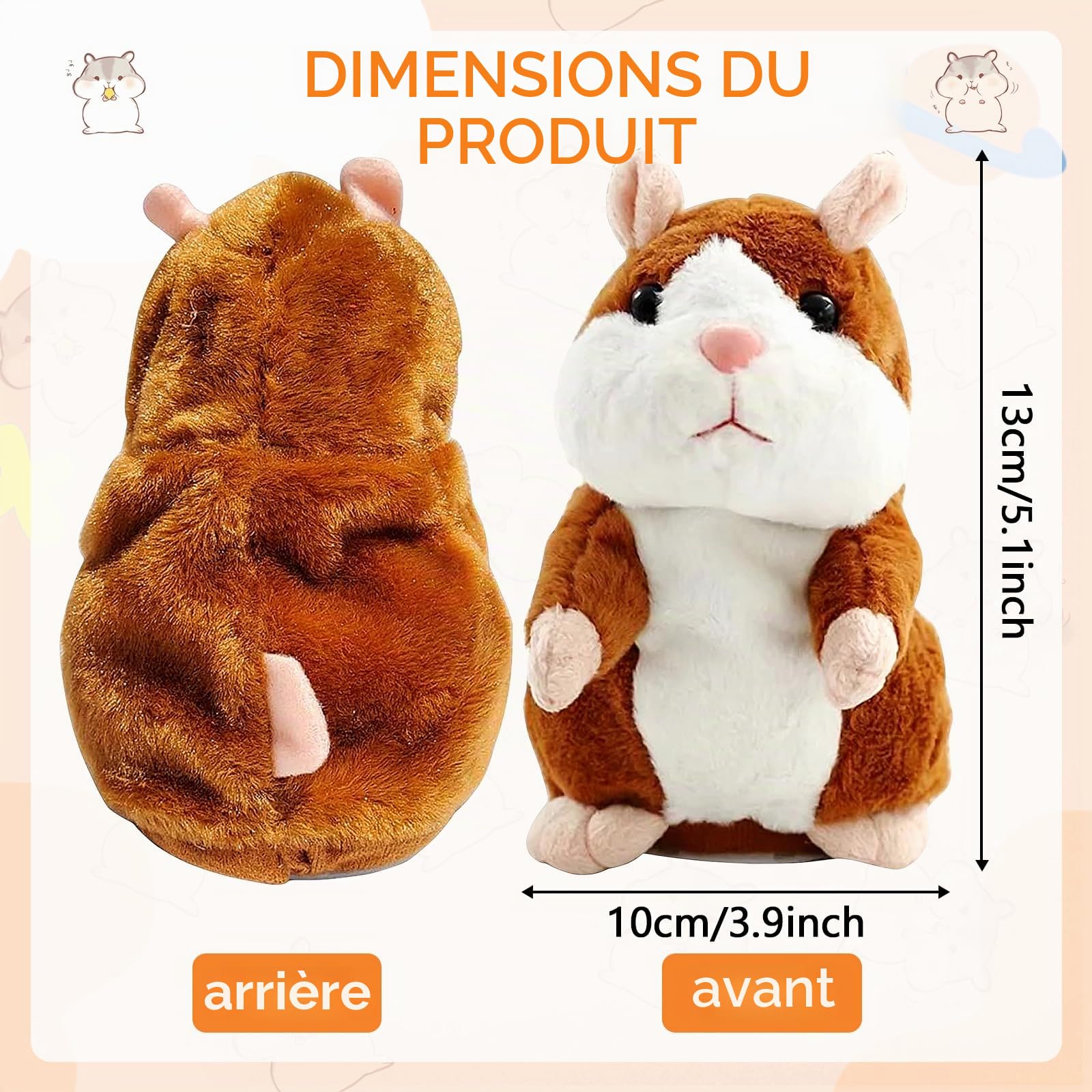 Peluche Hamster Parlant JOKILY Répète Paroles Enfant
