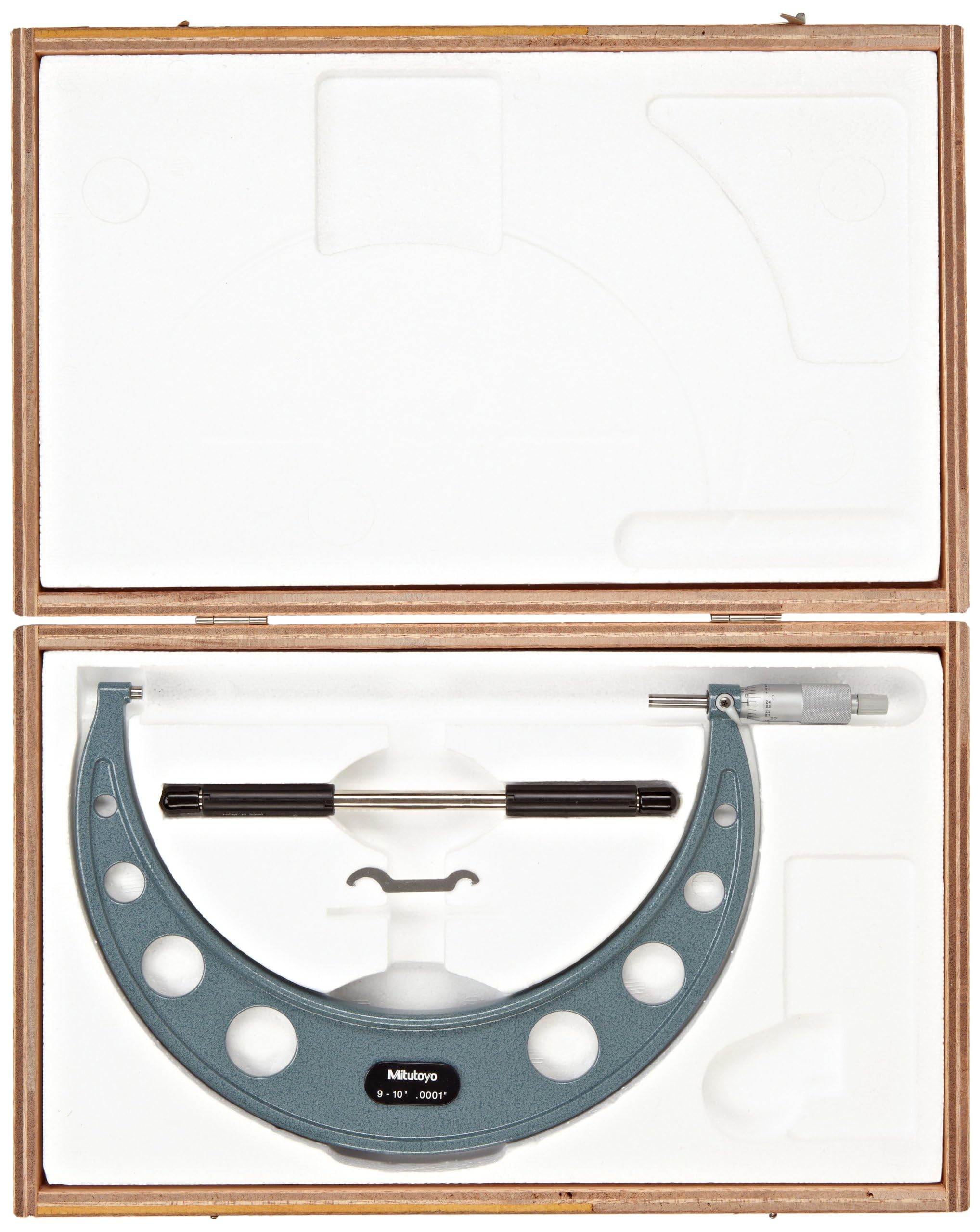 Mitutoyo 103–224 Bügelmessschraube, baked-enamel Finish, Ratsche, Stop 22,9–25,4 cm, 0 cm Graduation, Genauigkeit +/-0.00025 "
