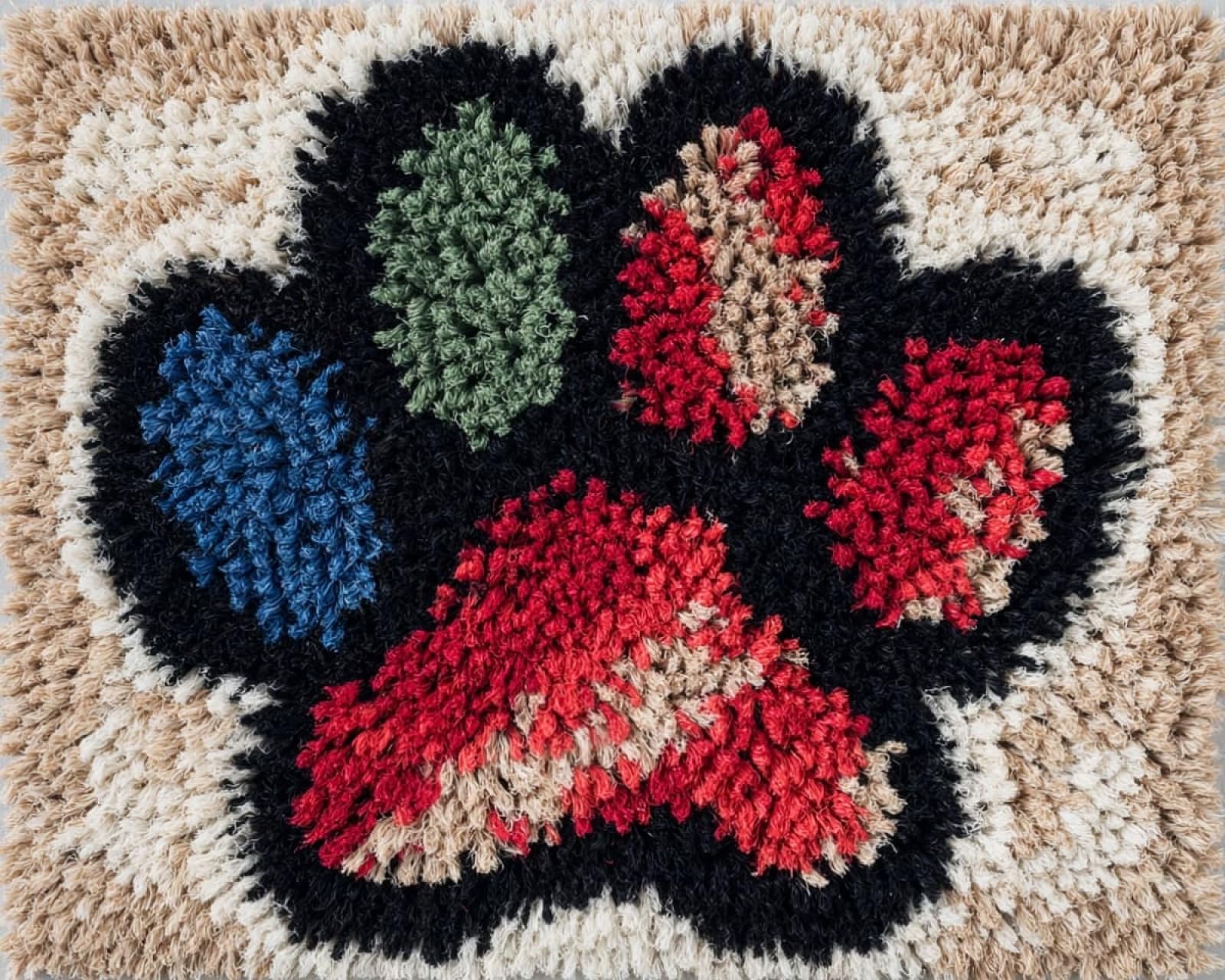 Wallphantom 002 Latch Hook Rug Kits For Adults Beginners,Animal Dog Paw Prints,Diy Crochet Rug Making Kit With Printed Patterns Rug Making For Home Decoration Gifts,60X90cm