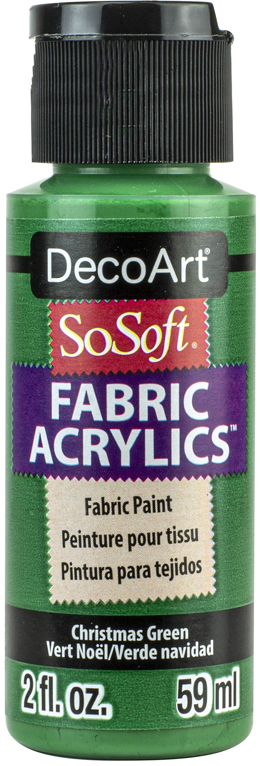 Decoart Green Sosoft Fabric Acrylic Paint 2Oz-Christmas