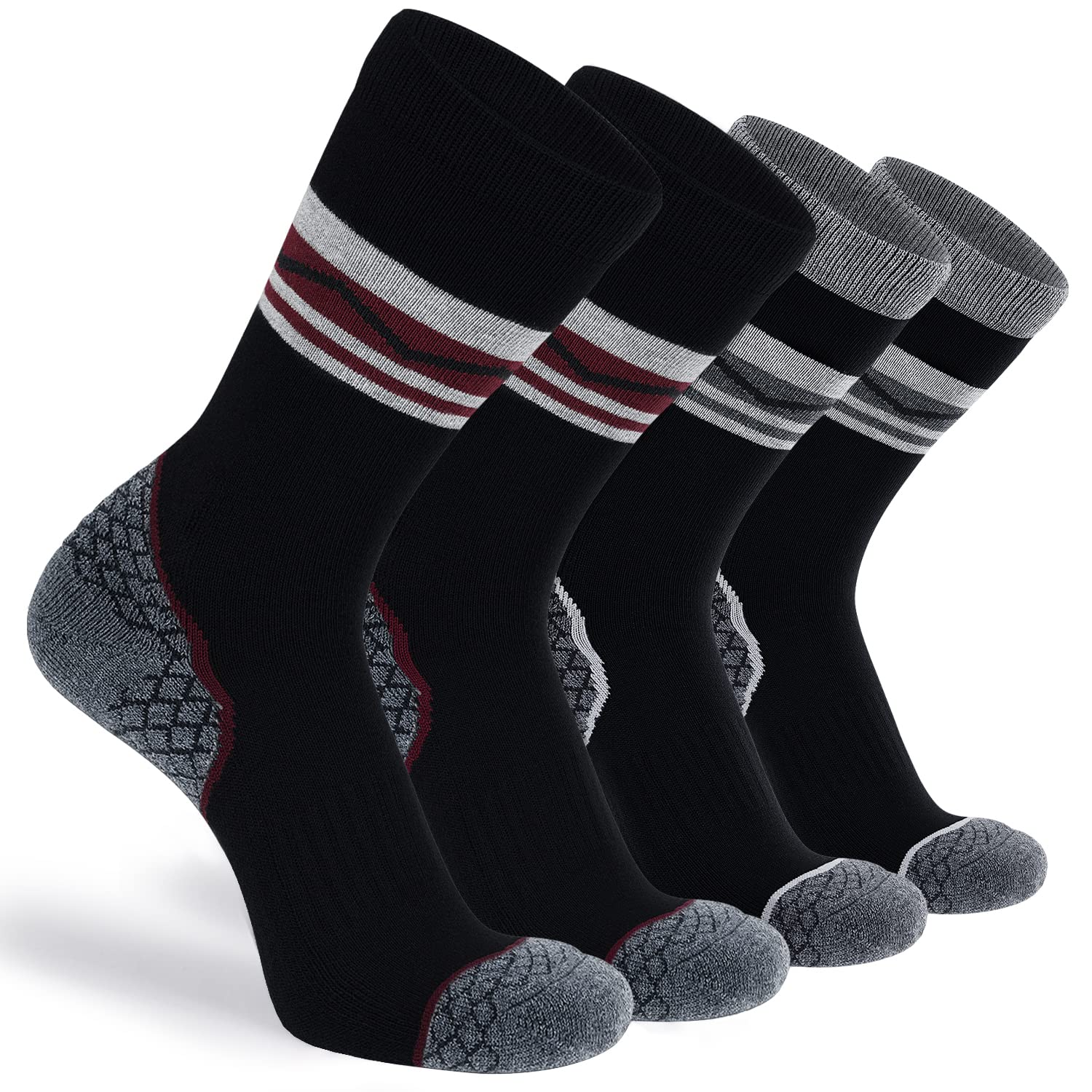 CS CELERSPORT 4 Pack Women's Merino Wool Hiking Socks Cushioned Warm Thermal Winter Boot Socks