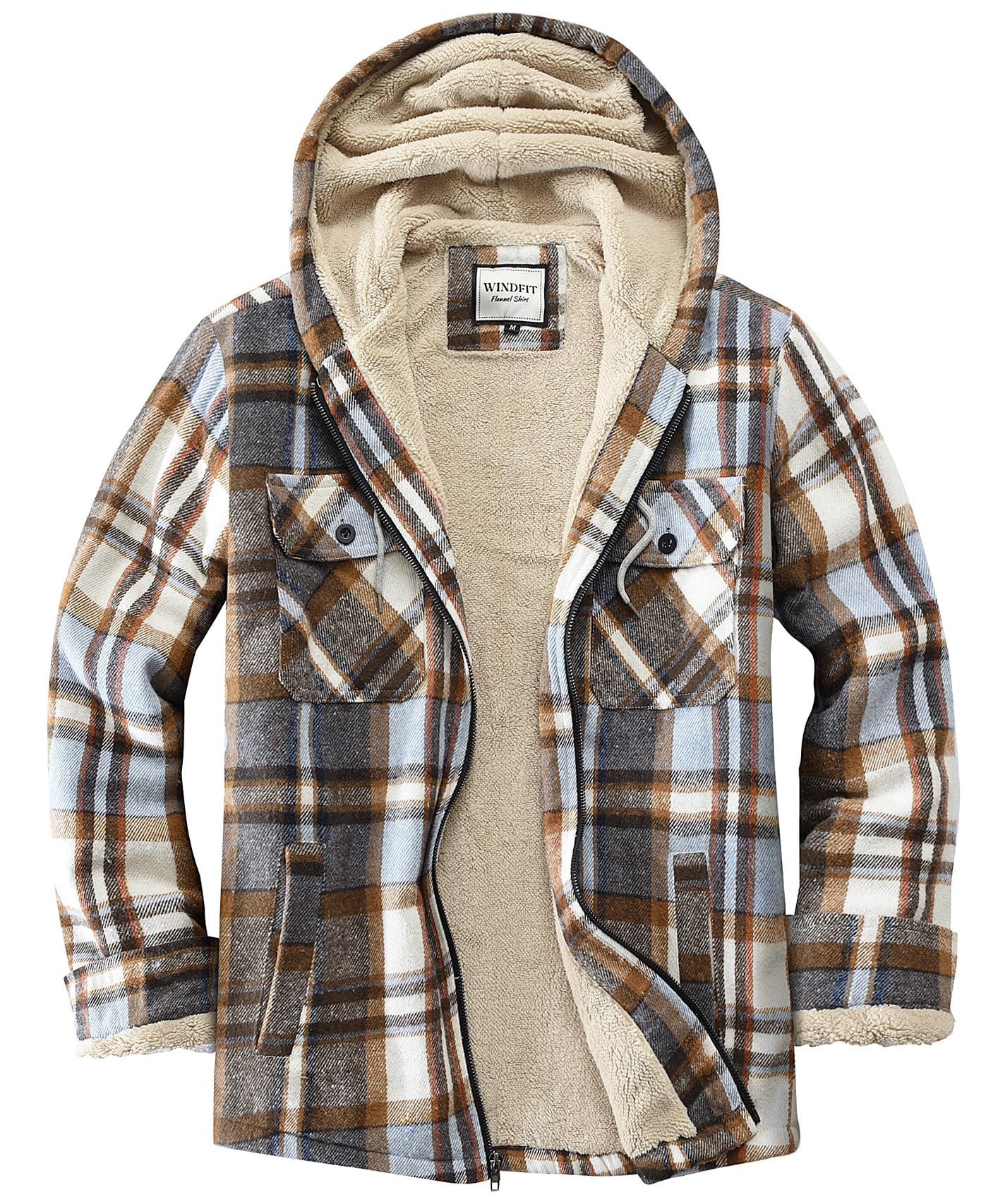 WINDFIT Women's Plaid Sherpa-Lined Jacket