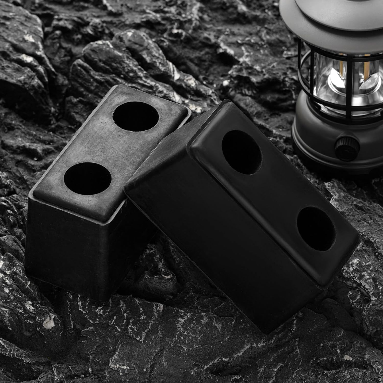 Flutesan 8 Pcs Rubber Bumper Pads 6 x 3 x 3.15 Inch Dock Bumpers Automotive Blocks Rubber Bump Stop Black Guards Dock Buffer for Truck and Trailer Protection, Equipment and Delivery Bays