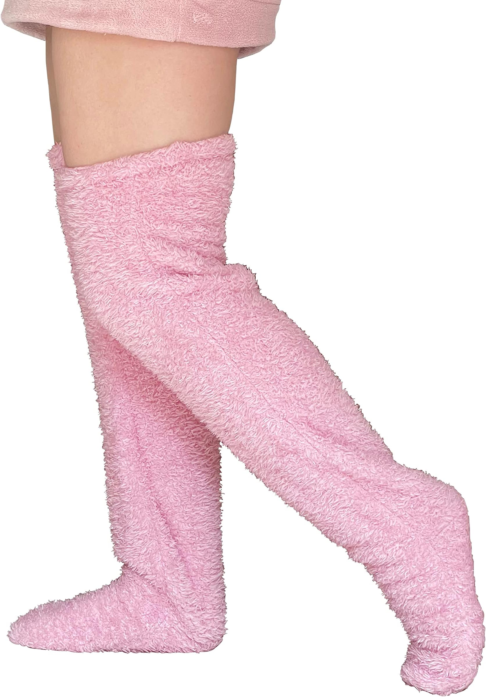 Plush Slipper Stockings Furry Long Leg Warmers For Women Men Over Knee High Fuzzy Socks Winter Home Sleeping Socks