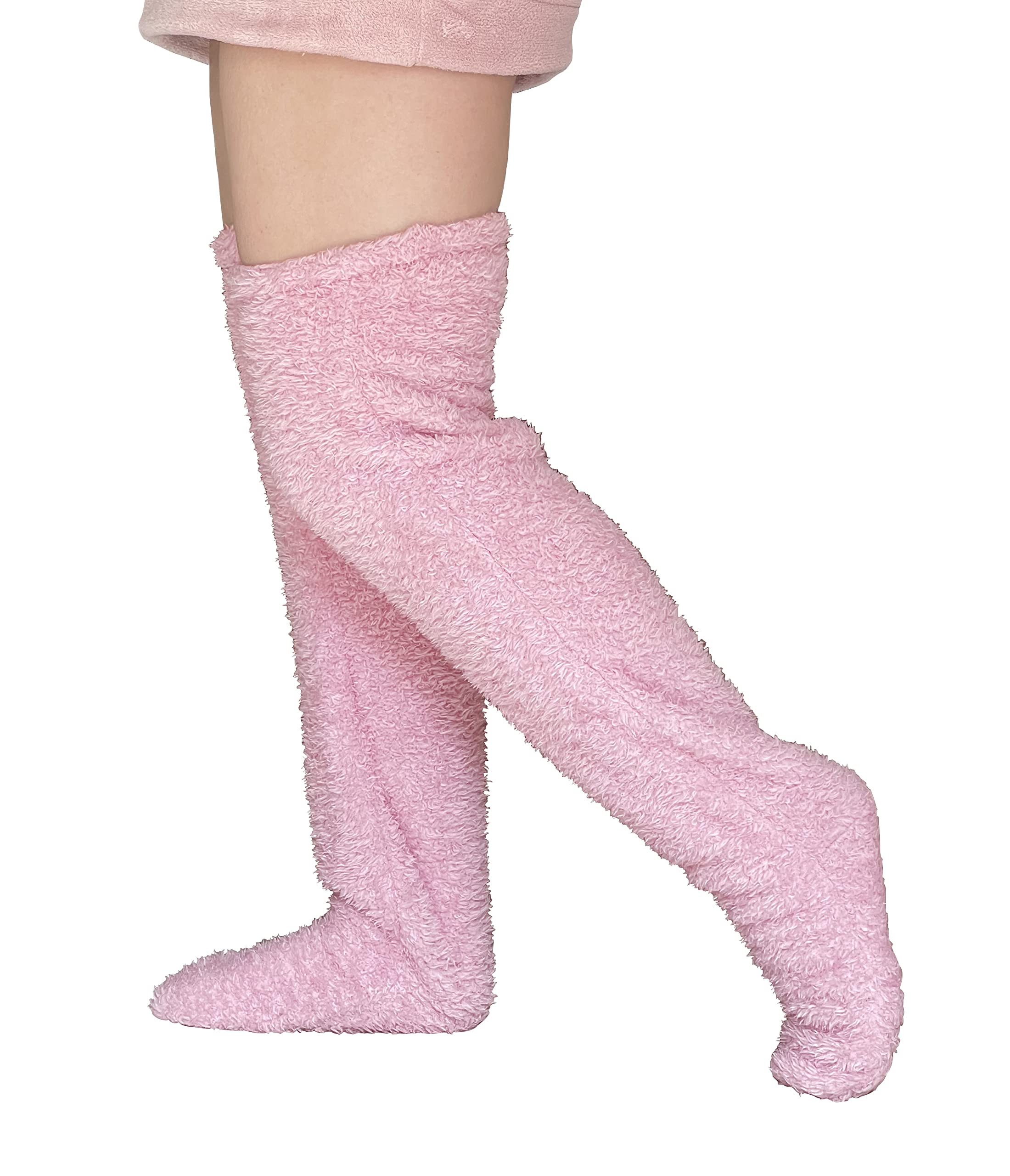 XACKWUEROPlush Slipper Stockings Furry Long Leg Warmers For Women Men Over Knee High Fuzzy Socks Winter Home Sleeping Socks