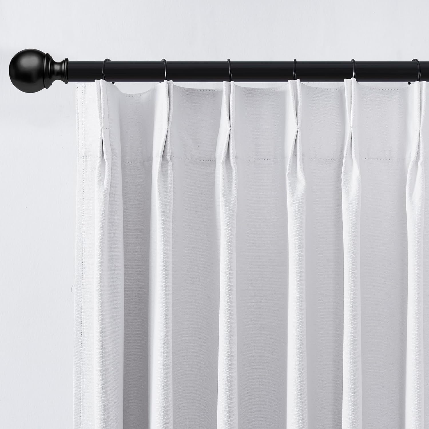 SHINELAND White Blackout Curtains 84 Inches Long,Faux Linen Black Out 84 Inch Length Pinch Pleated Lined Insulated Thermal Curtains for Bedroom Living Room Window Curtains 2 Panel Sets